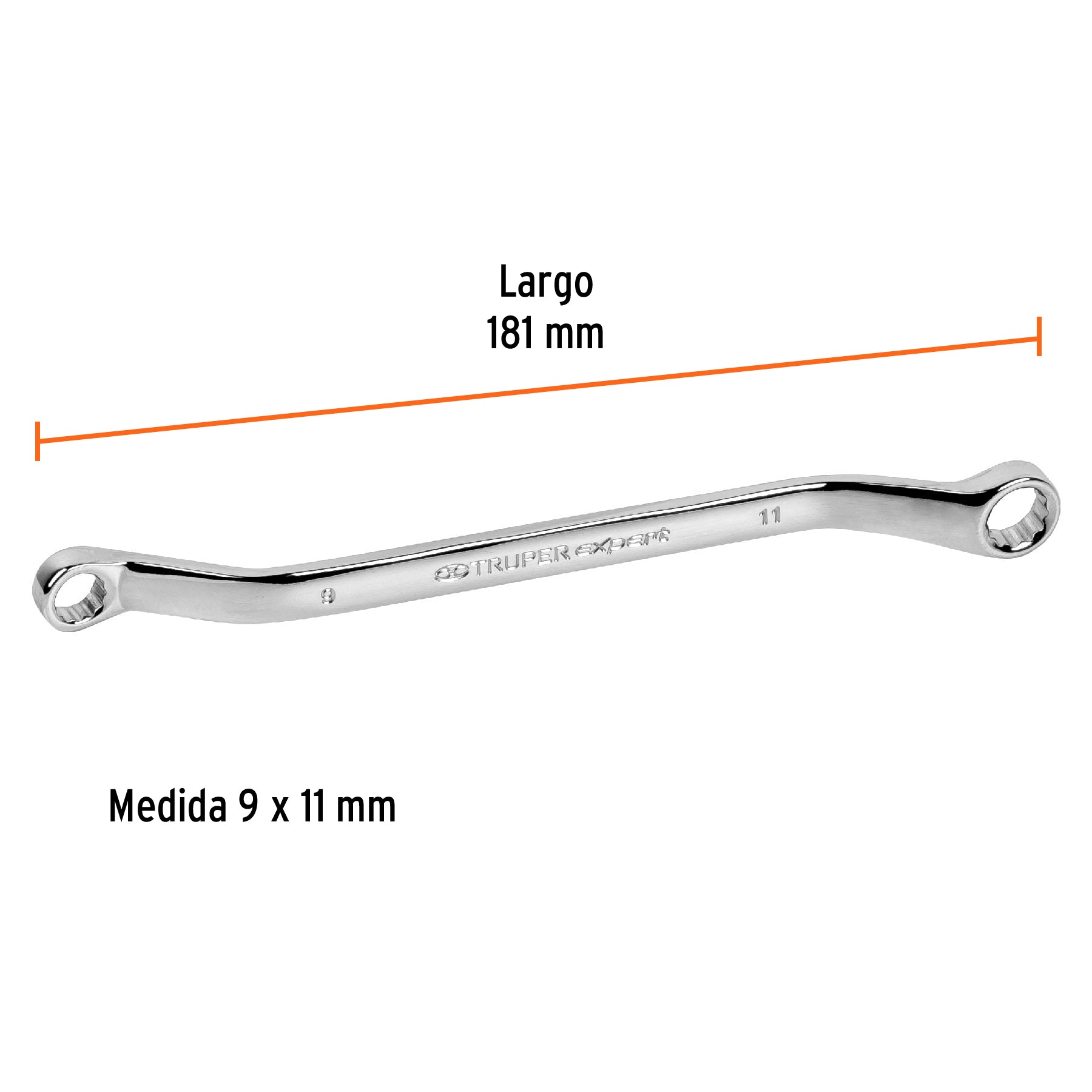 Llave de estrías 9 x 11 x 181 mm largo, TRUPER EXPERT