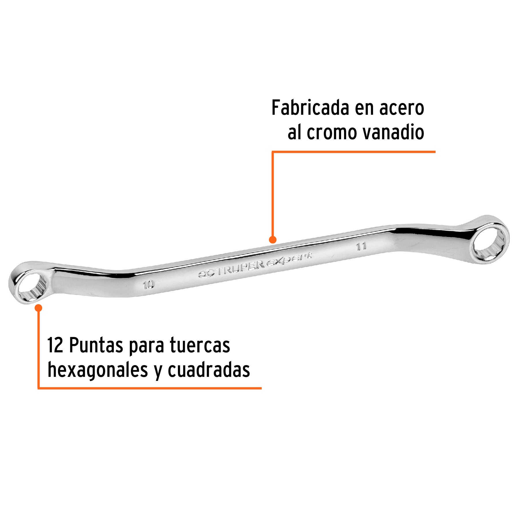 Llave de estrías 10 x 11 x 181 mm largo, TRUPER EXPERT
