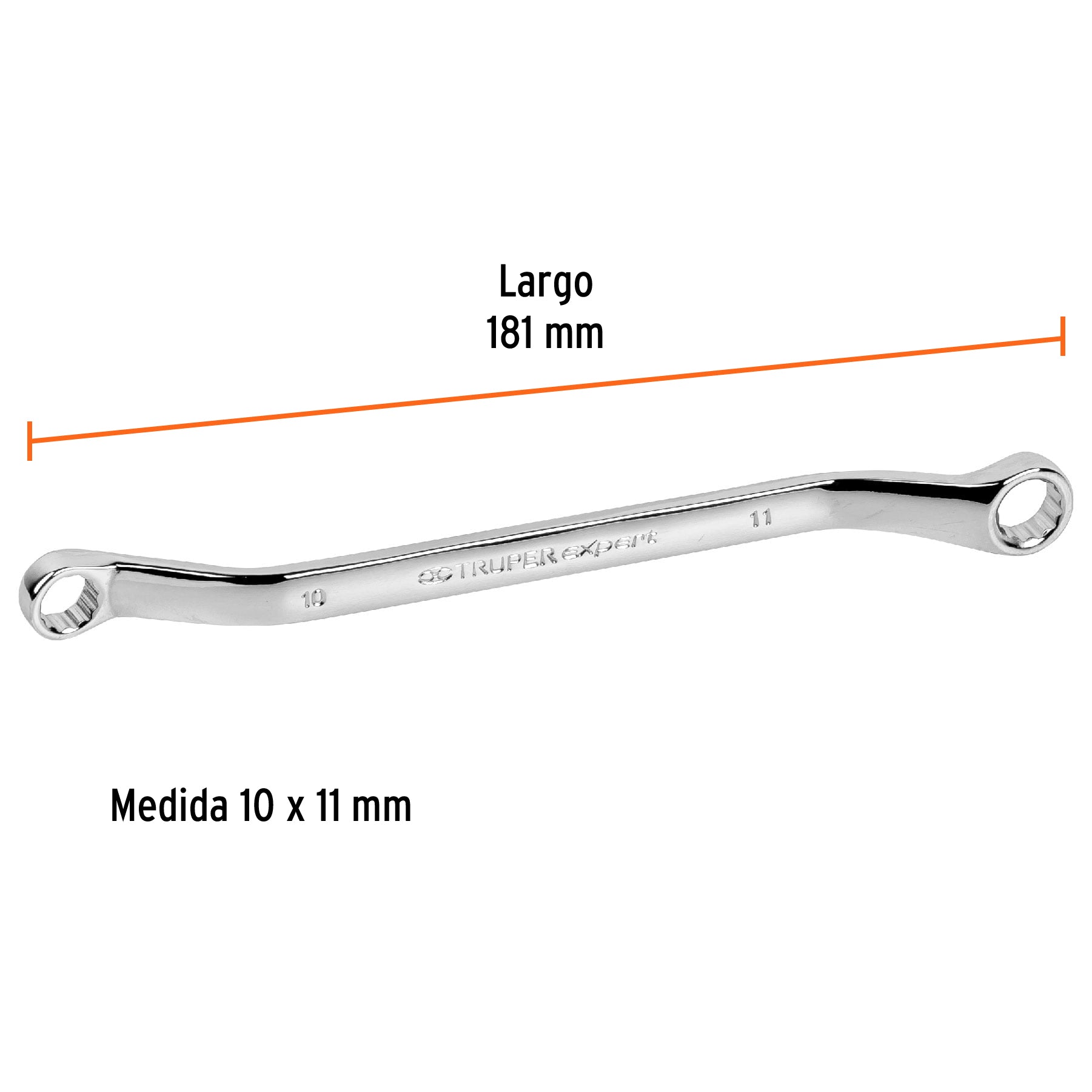 Llave de estrías 10 x 11 x 181 mm largo, TRUPER EXPERT