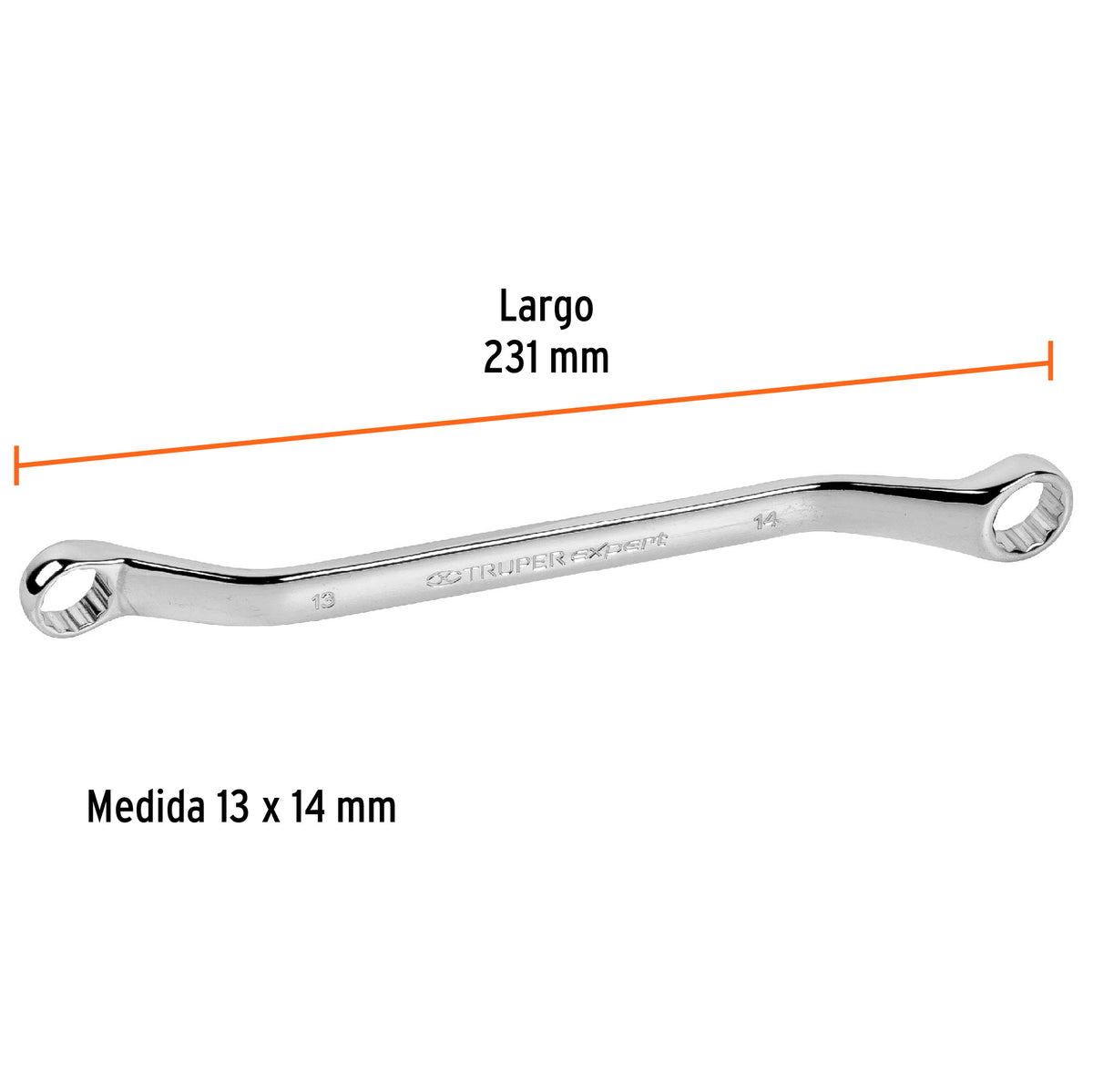 Llave de estrías 13 x 14 x 231 mm largo, TRUPER EXPERT