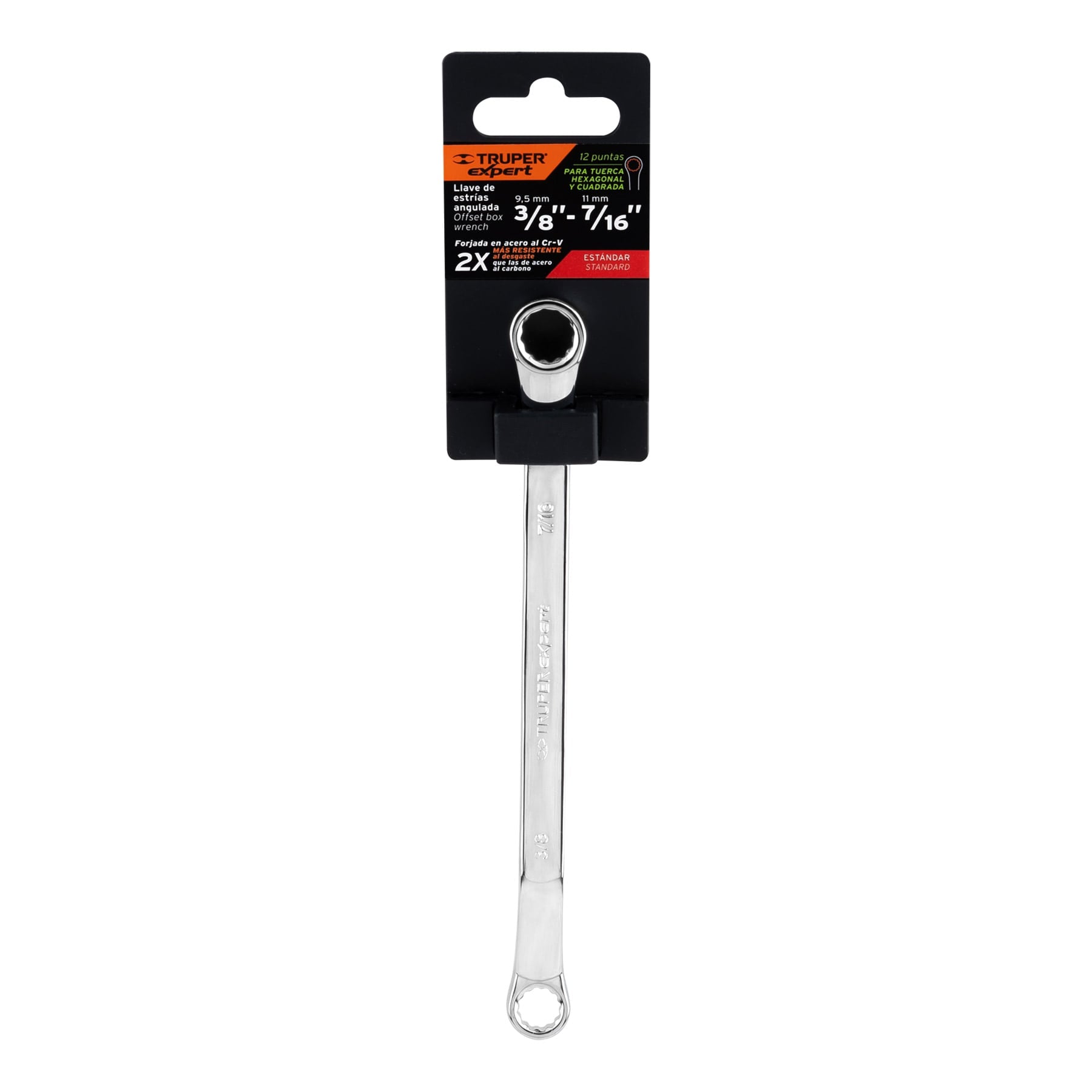 Llave de estrías 3/8 x 7/16" x 181 mm largo, TRUPER EXPERT