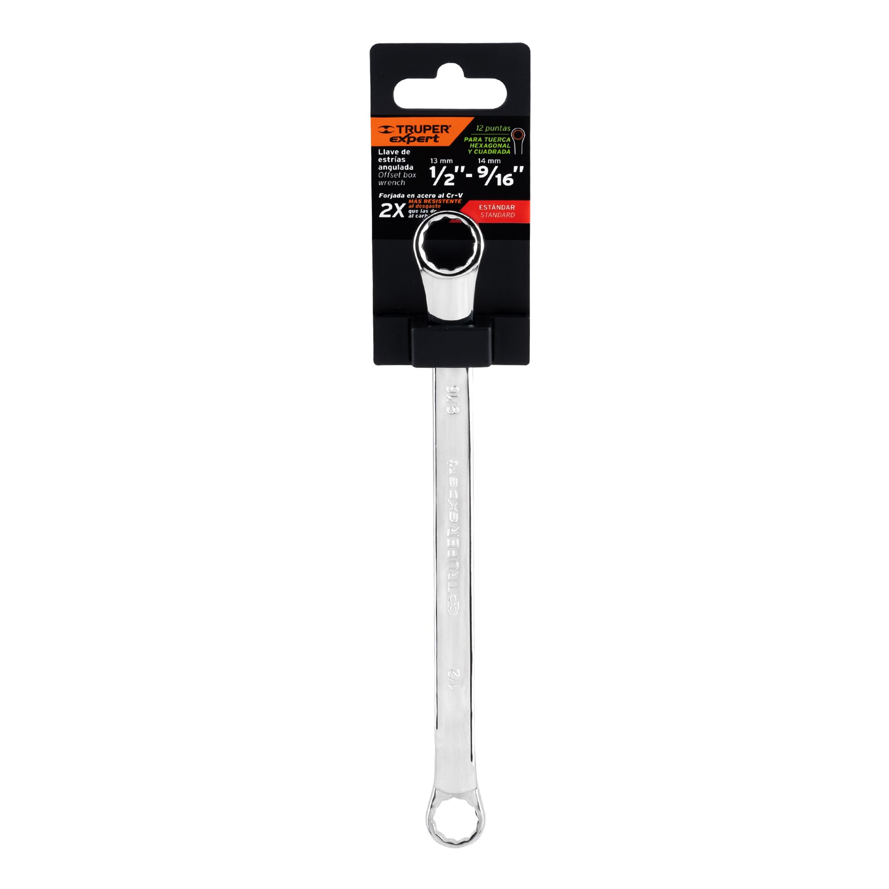 Llave de estrías 1/2 x 9/16" x 205 mm largo, TRUPER EXPERT