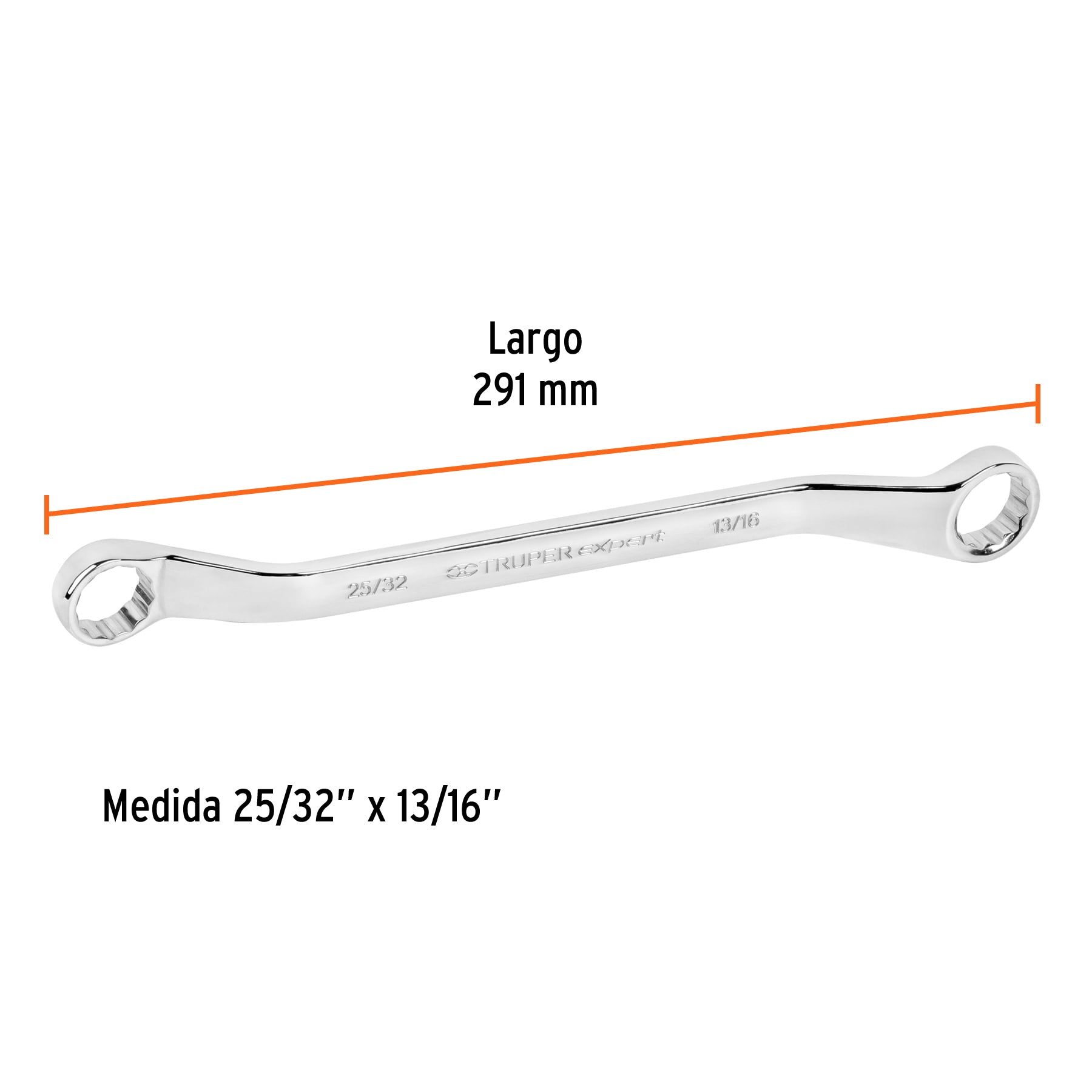 Llave de estrías 25/32 x 13/16" x 291mm largo, TRUPER EXPERT