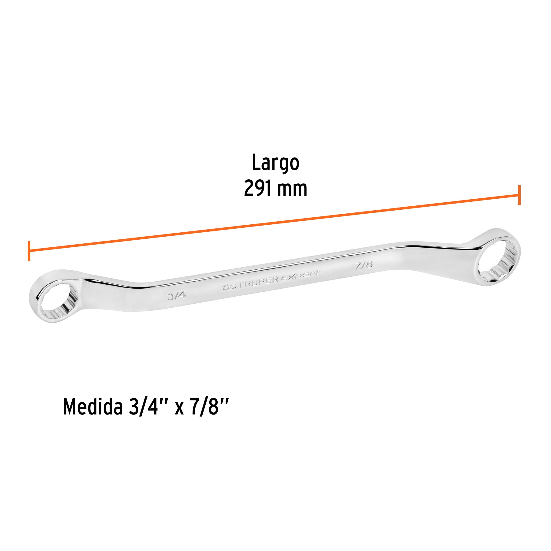 Llave de estrías 3/4 x 7/8" x 291 mm largo, TRUPER EXPERT