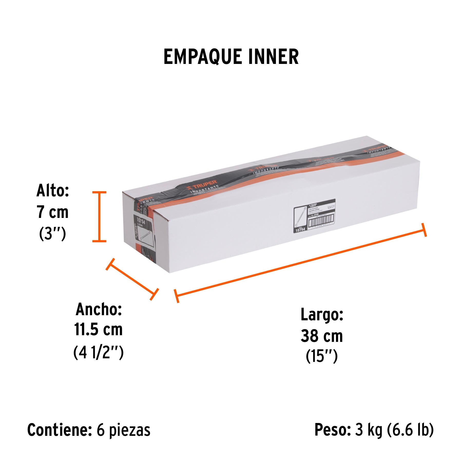 Llave de estrías 15/16 x 1" x 361 mm largo, TRUPER EXPERT - Empaque
