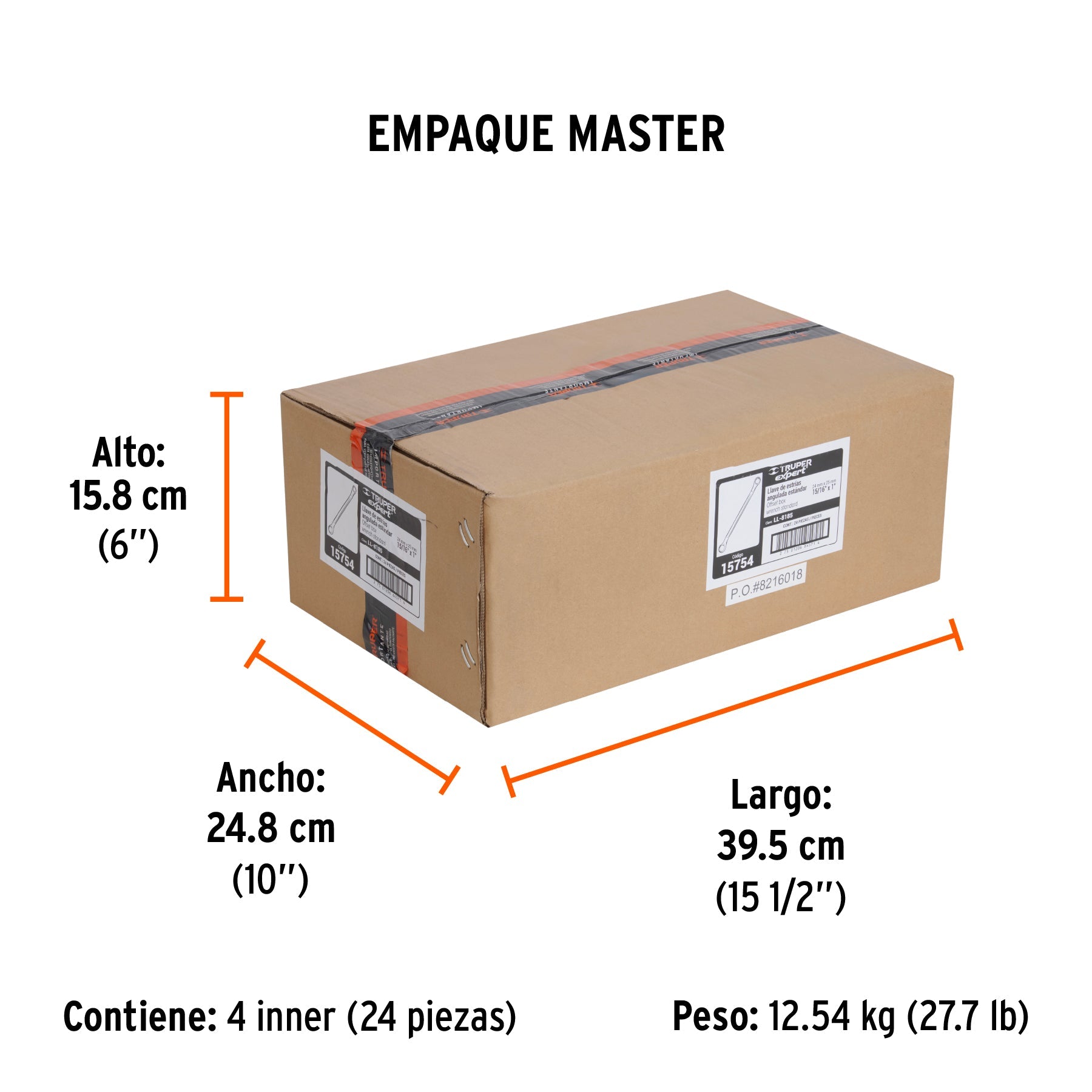 Llave de estrías 15/16 x 1" x 361 mm largo, TRUPER EXPERT - Empaque