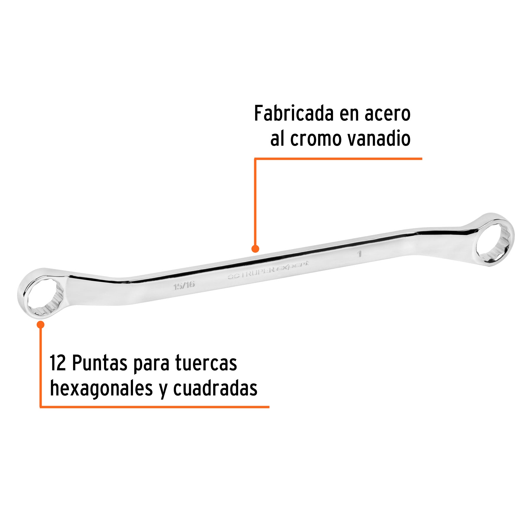 Llave de estrías 15/16 x 1" x 361 mm largo, TRUPER EXPERT