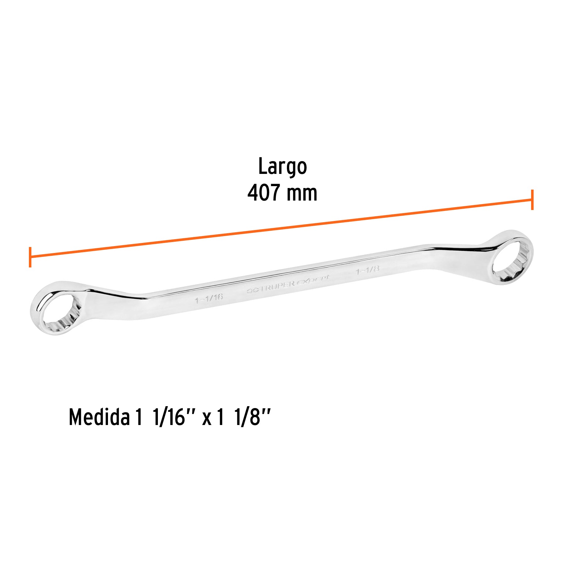 Llave de estrías 1-1/16 x 1-1/8" x 407 mm largo, EXPERT