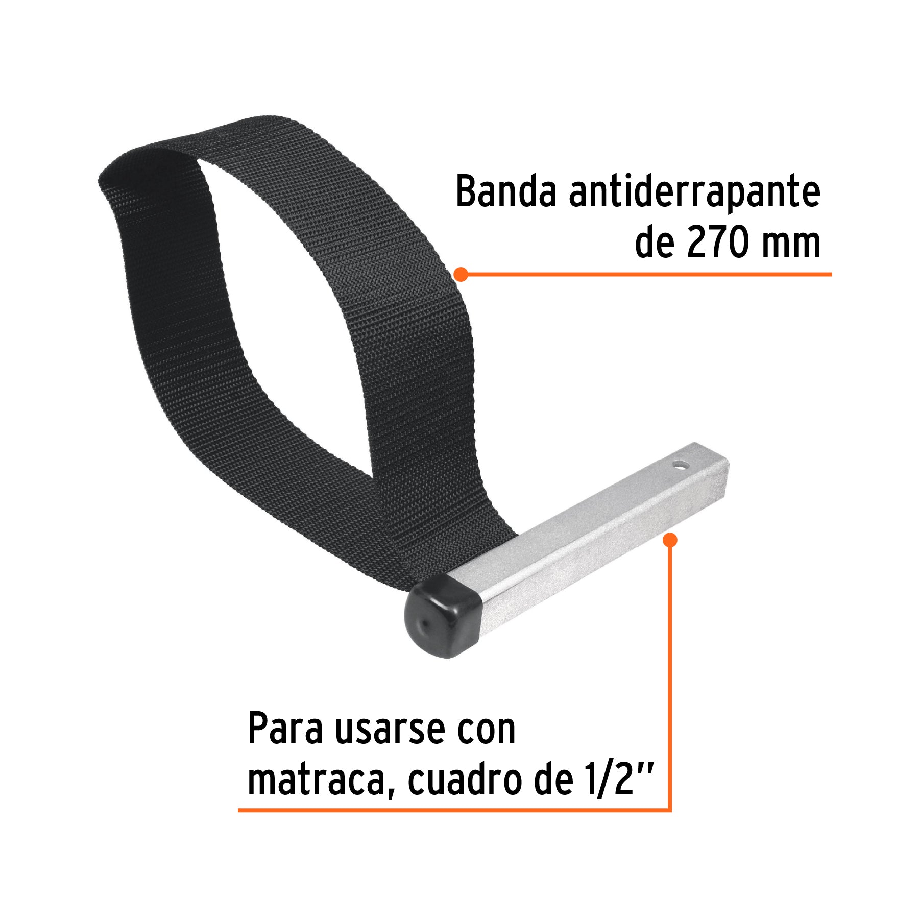 Llave de banda de nylon 6" para filtro de aceite, TRUPER