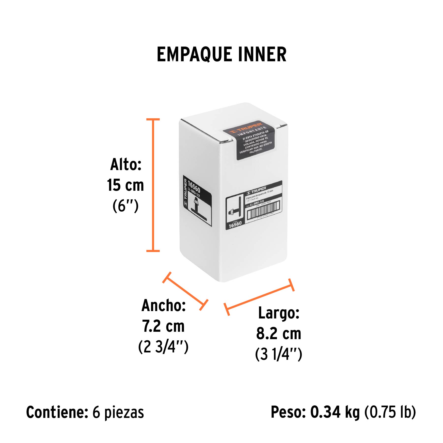 Llave para broquero de 1/2", TRUPER - Empaque