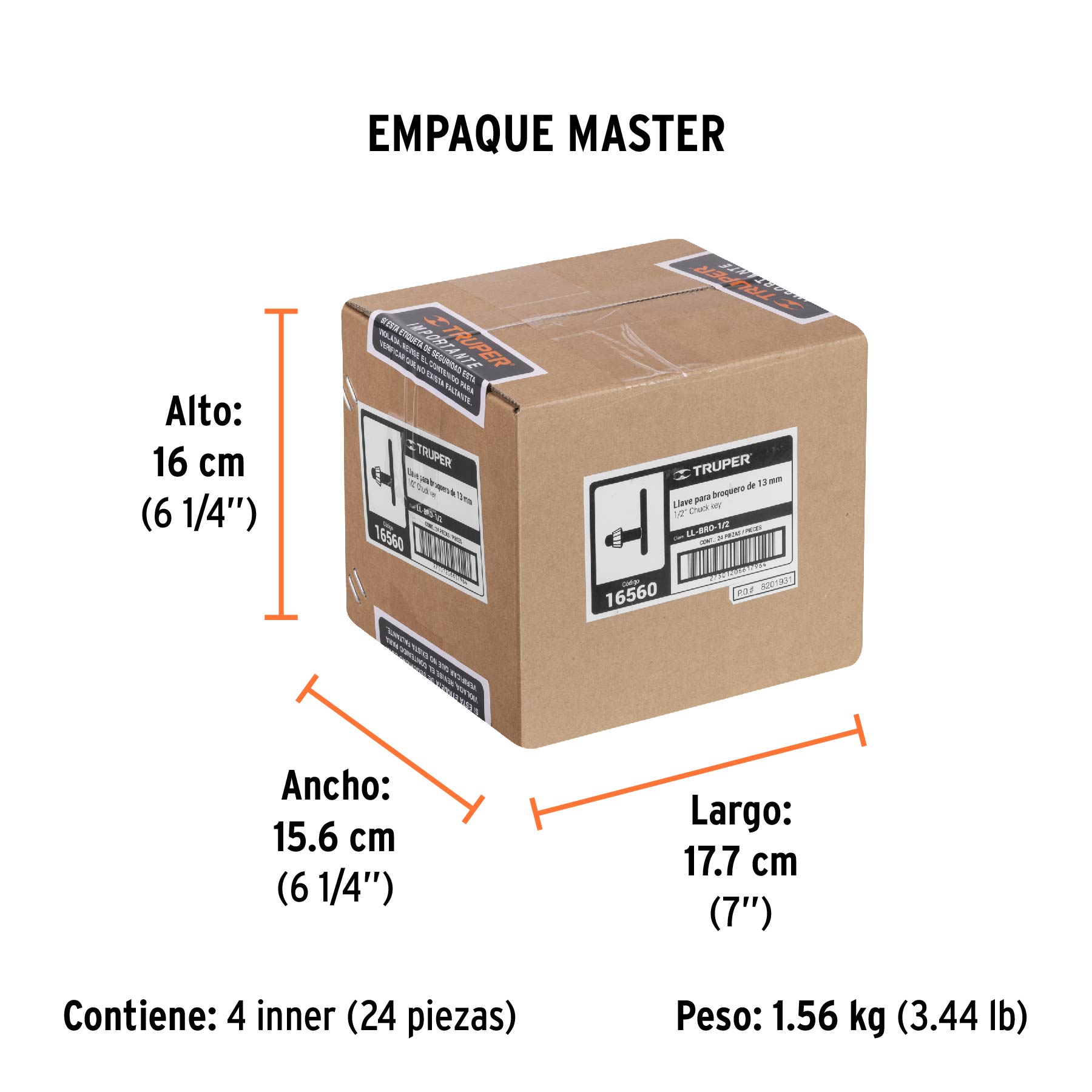 Llave para broquero de 1/2", TRUPER - Empaque