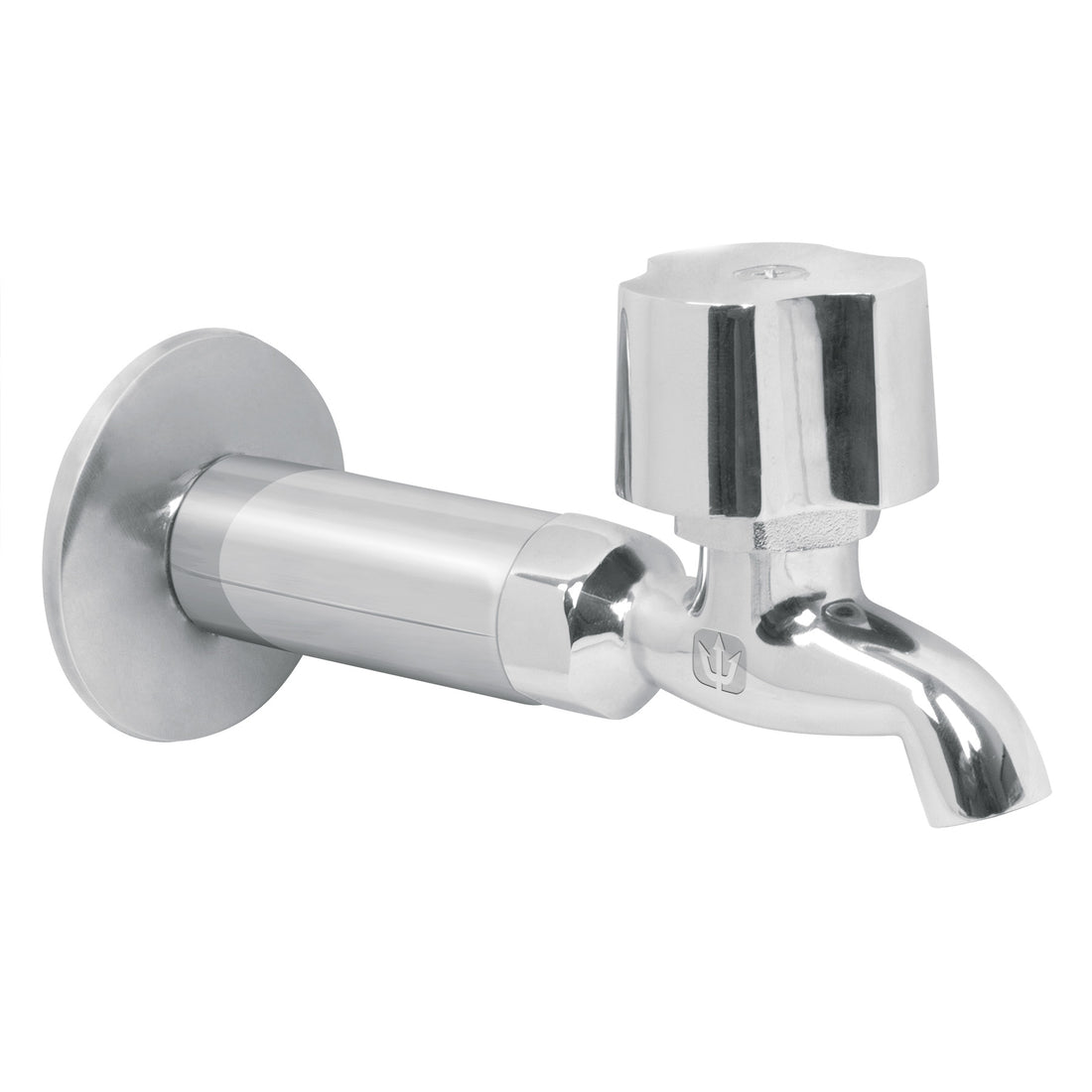 Llave 1/2" para fregadero con niple y chapetón, cromo, BASIC