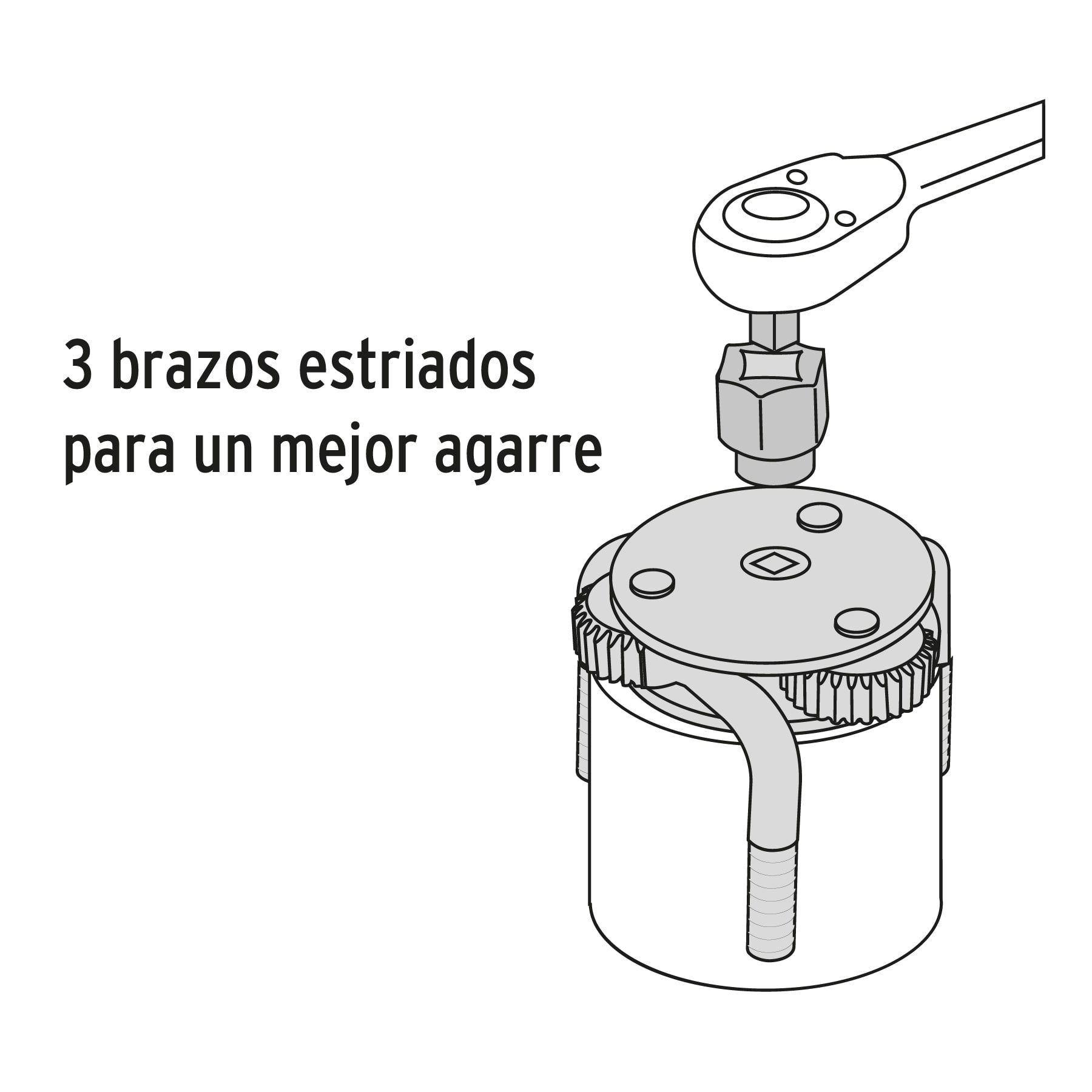Llave de 3 puntos 3" a 4-1/2" para filtro de aceite, TRUPER