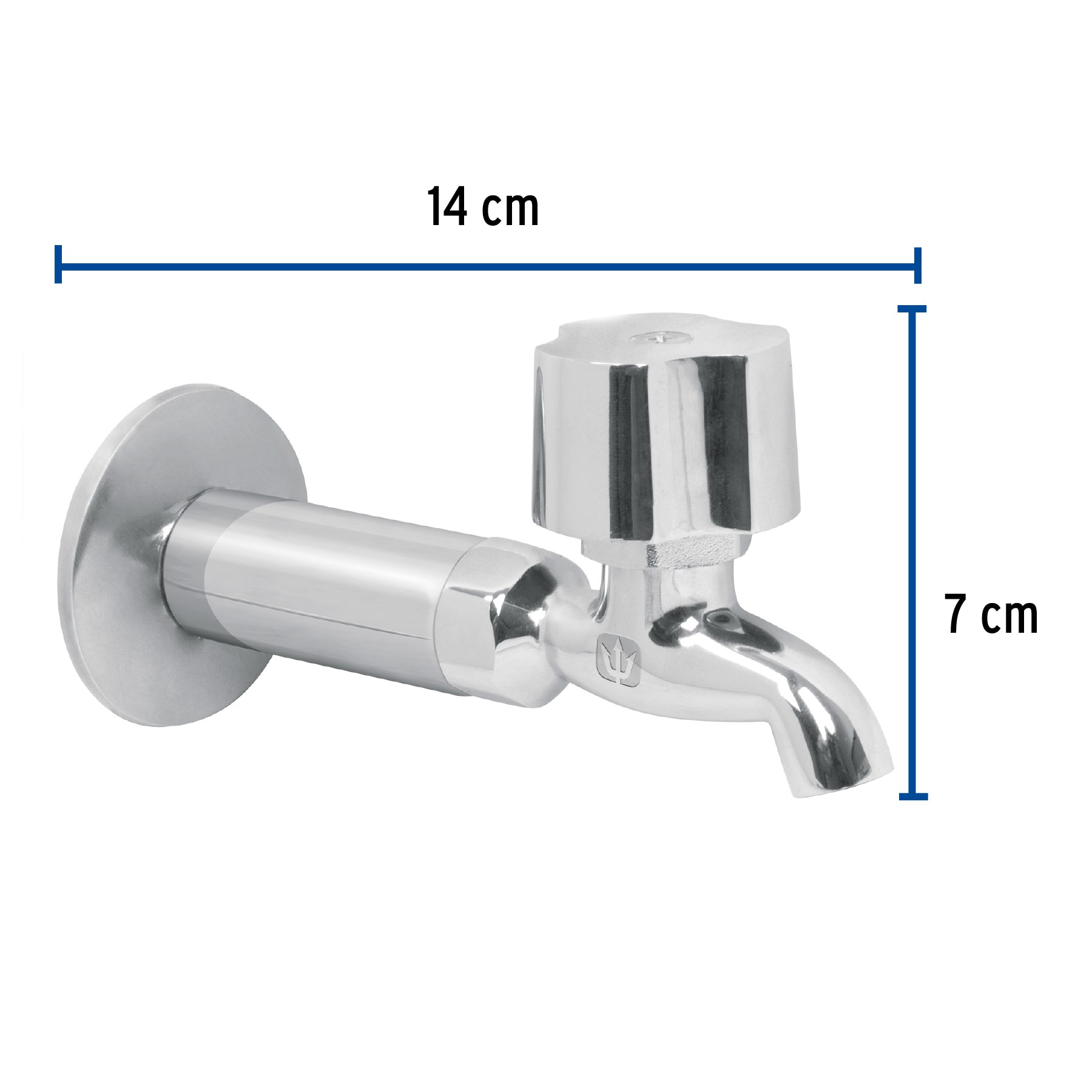 Llave 1/2" para fregadero con niple y chapetón, cromo, BASIC