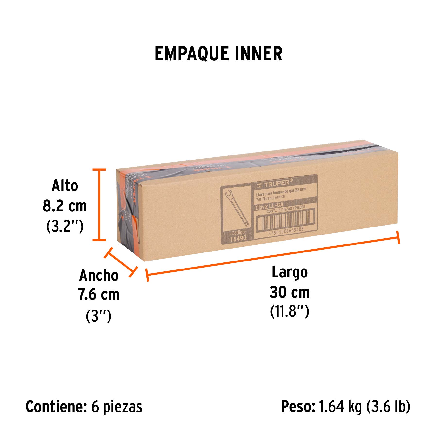 Llave 9" para tanque de gas, TRUPER - Empaque