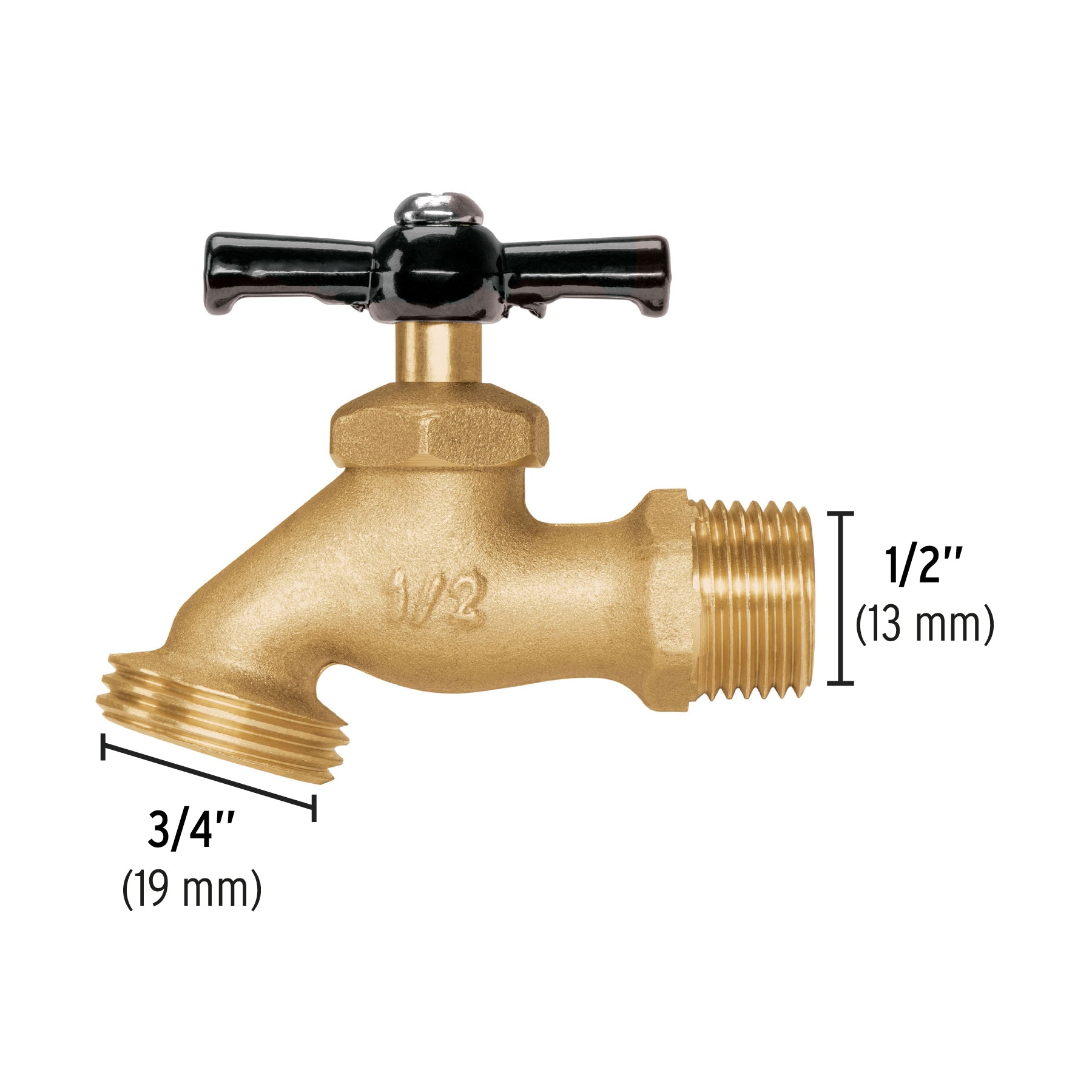 Llave p/manguera, de latón, 100g, 1/2", granel, PRETUL