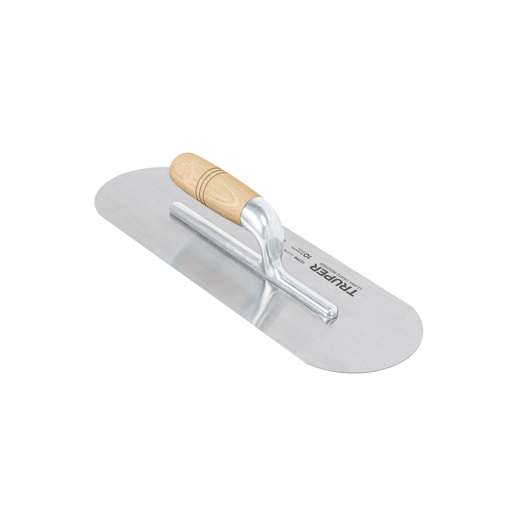 Llana 16" canto redondo, 10 remaches, mango madera, TRUPER