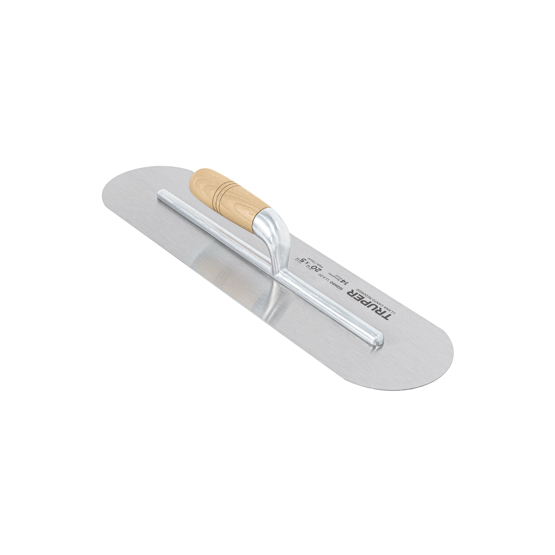 Llana 20" canto redondo, 14 remaches, mango madera, TRUPER
