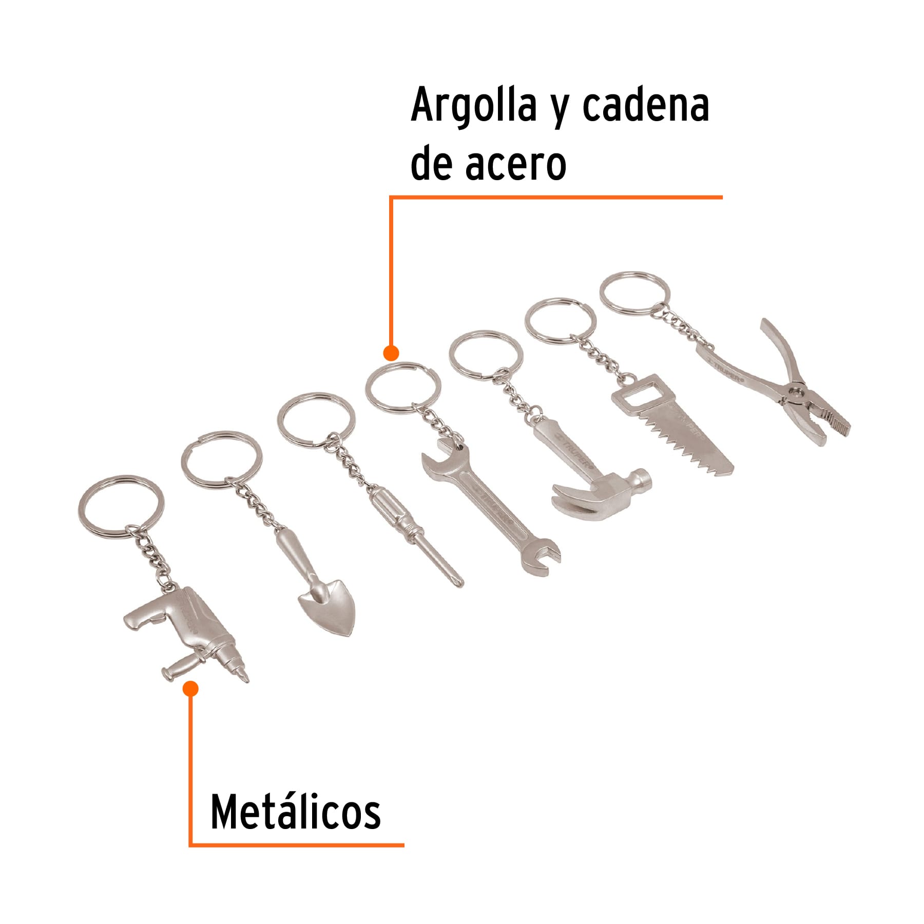 Llaveros tipo herramienta, 49 piezas surtidas