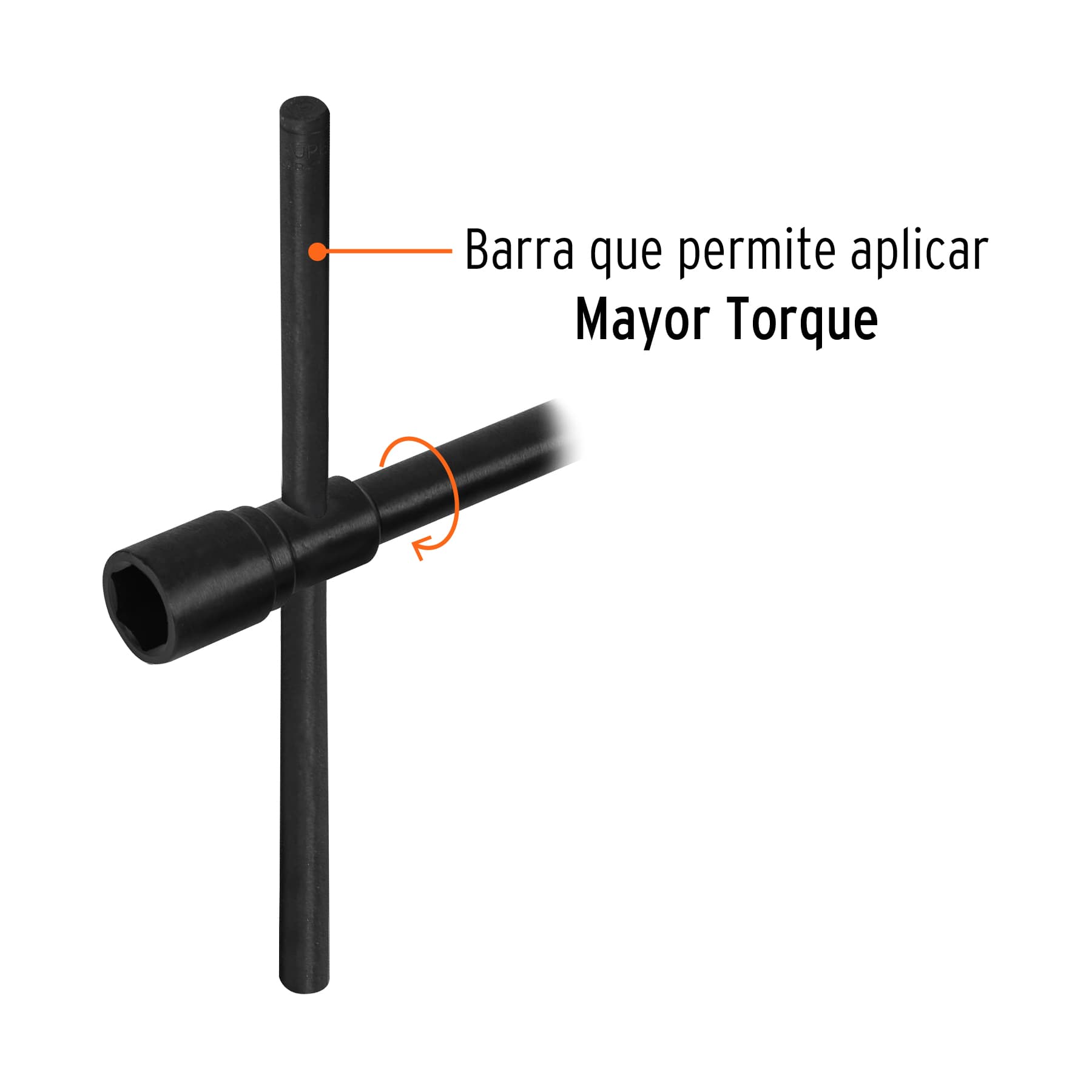 Llave de artillería 1-1/8 x 7/8" boca hexagonal, TRUPER