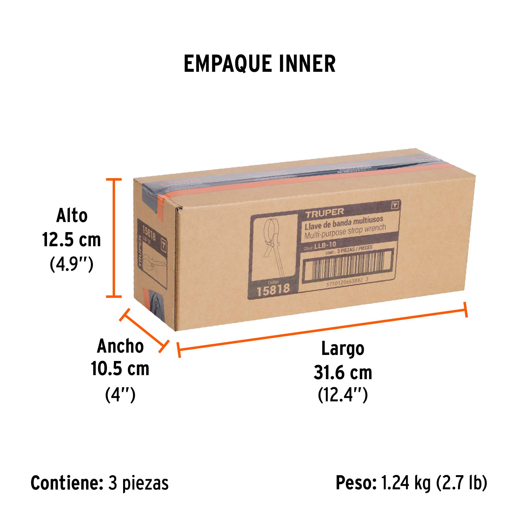 Llave de banda de hule 1-1/2" a 6-1/2" para filtro de aceite - Empaque