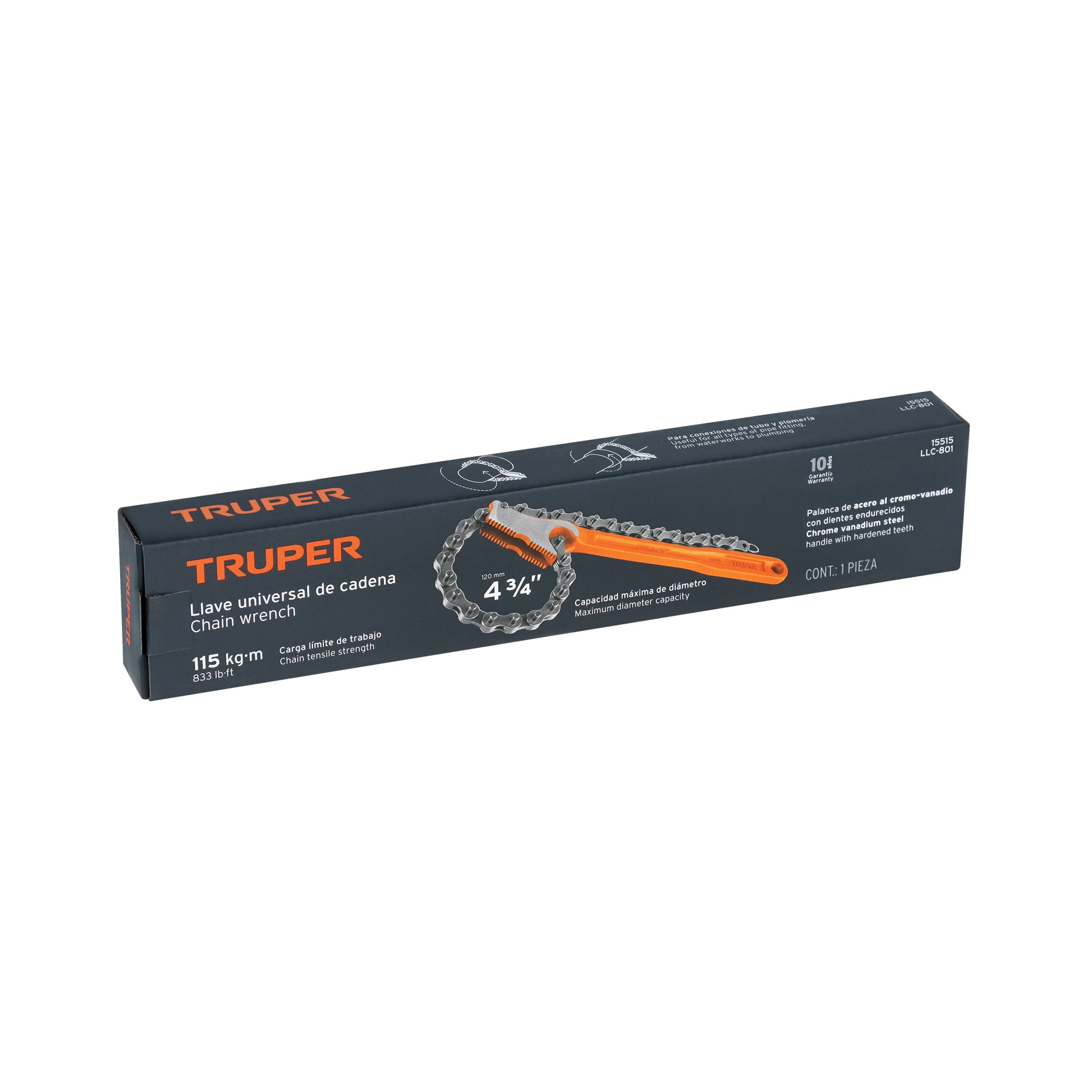 Llave universal con cadena con mango de 11", TRUPER