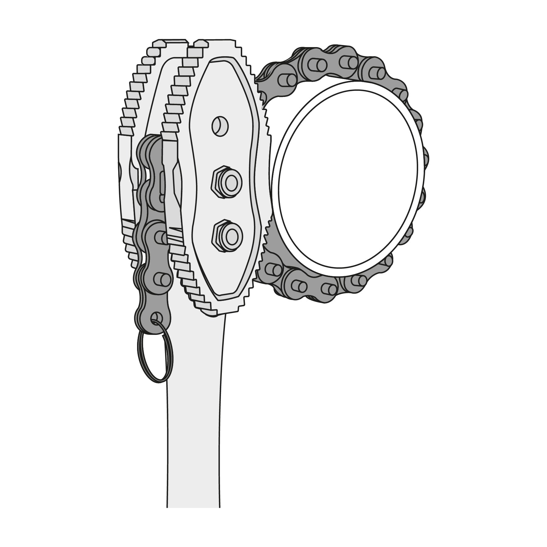 Llave de cadena tipo caimán uso pesado, mango de 28", TRUPER