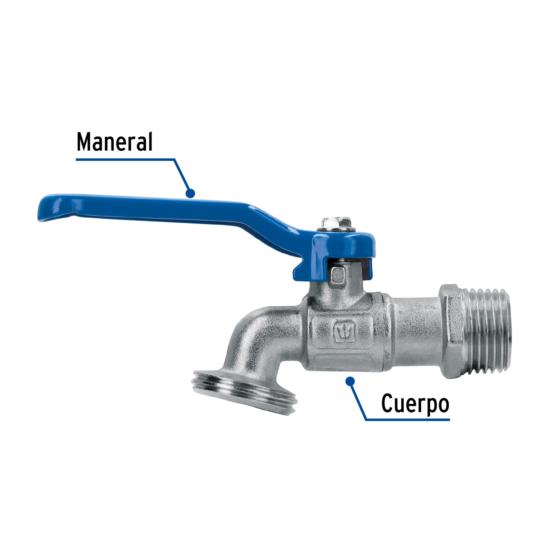 Llave de esfera de latón 1/2", 115 g, s/adaptador, FOSET