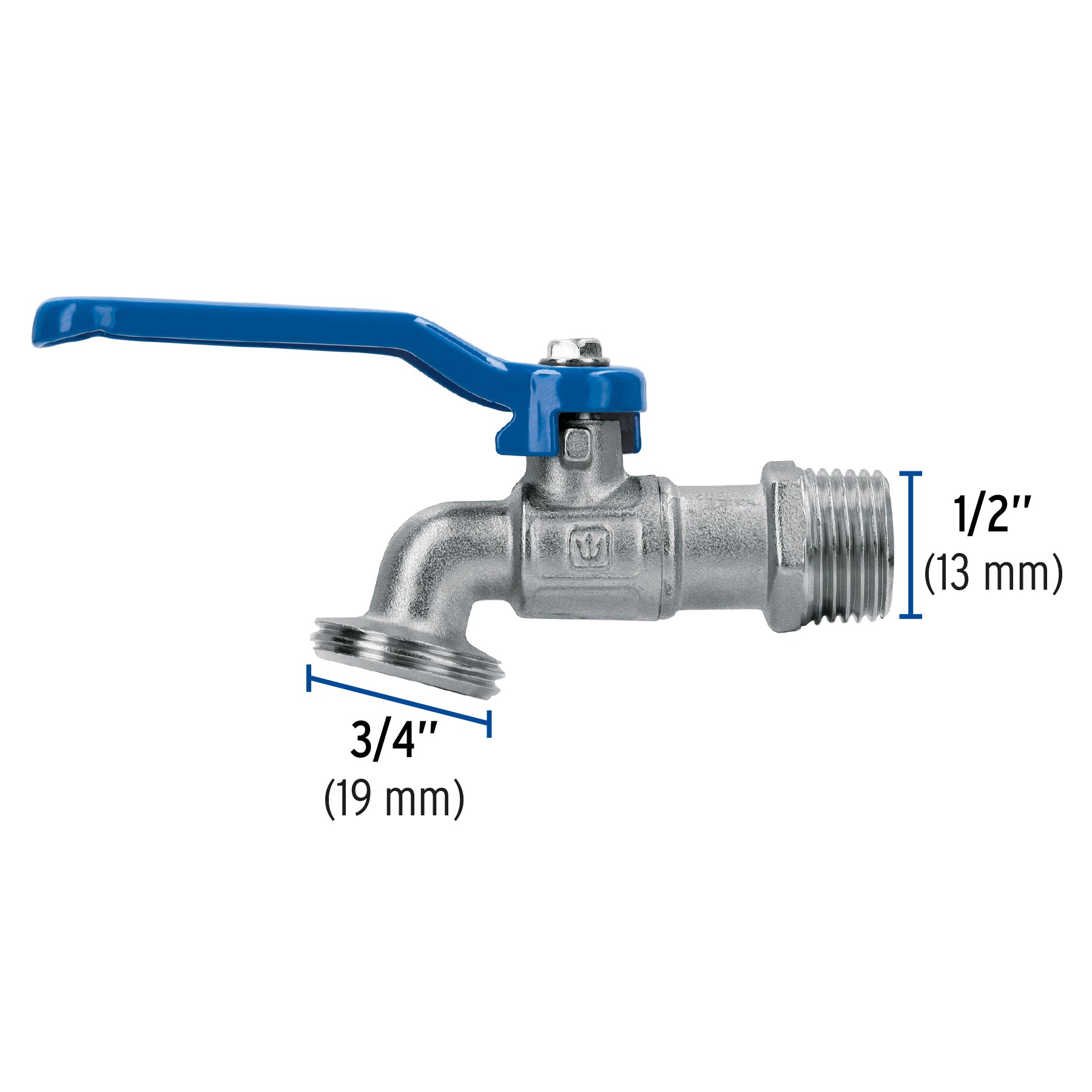 Llave de esfera de latón 1/2", 115 g, s/adaptador, FOSET