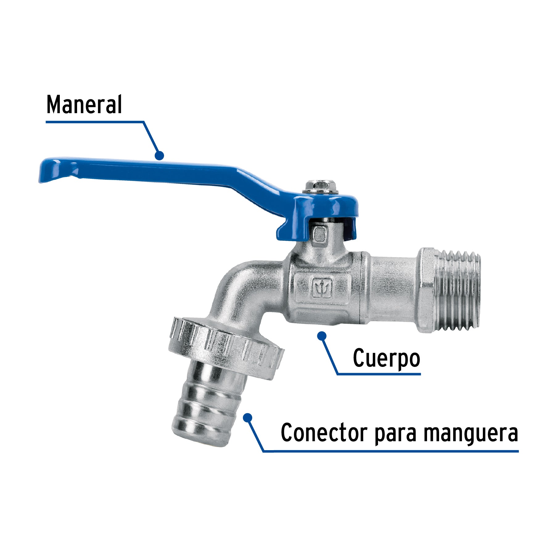 Llave de esfera de latón, 115 gr, entrada 1/2", FOSET
