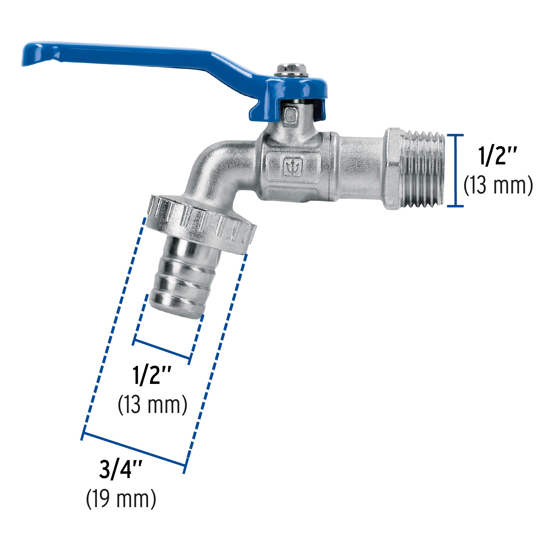 Llave de esfera de latón, 115 gr, entrada 1/2", FOSET