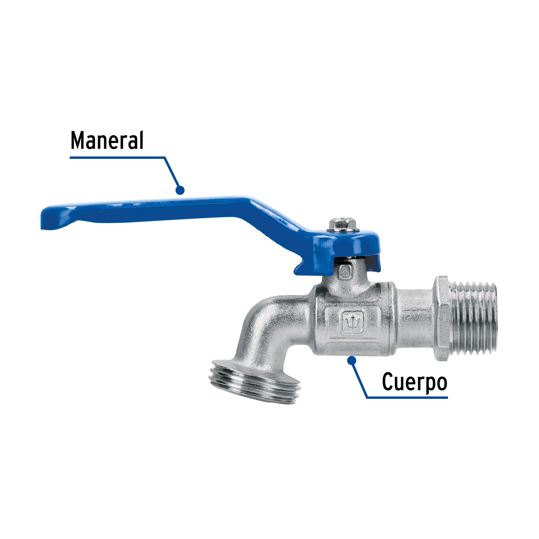 Llave de esfera de latón 1/2", 140 g, s/adaptador, FOSET