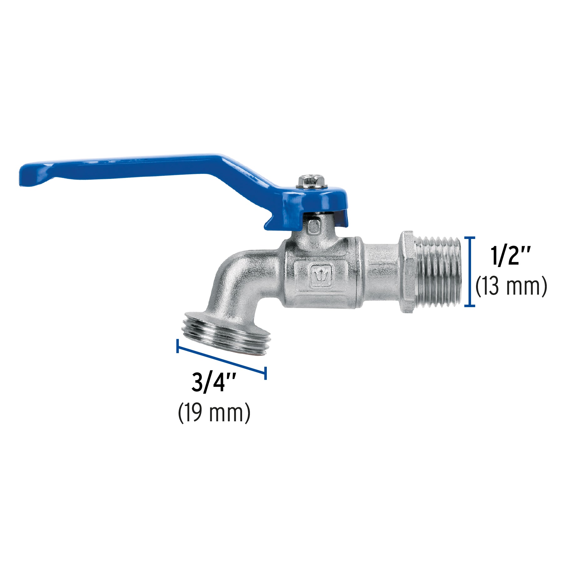 Llave de esfera de latón 1/2", 140 g, s/adaptador, FOSET
