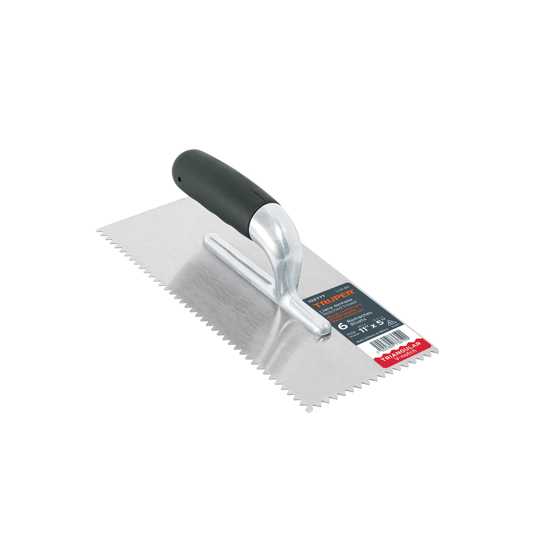 Llana 11" dentado triangular, 6 remaches, mango Comfort Grip