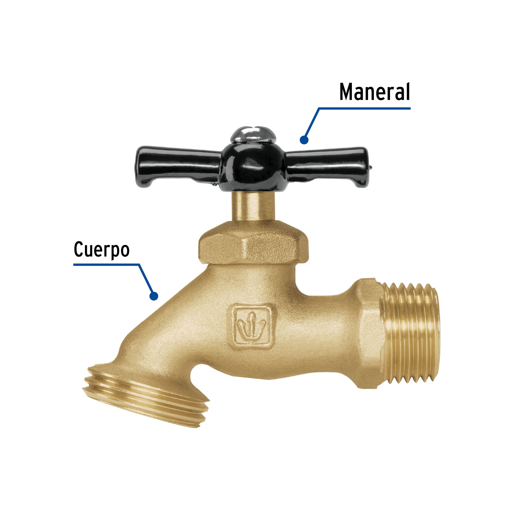Llave p/manguera, de latón, 100g, 1/2", blíster, BASIC