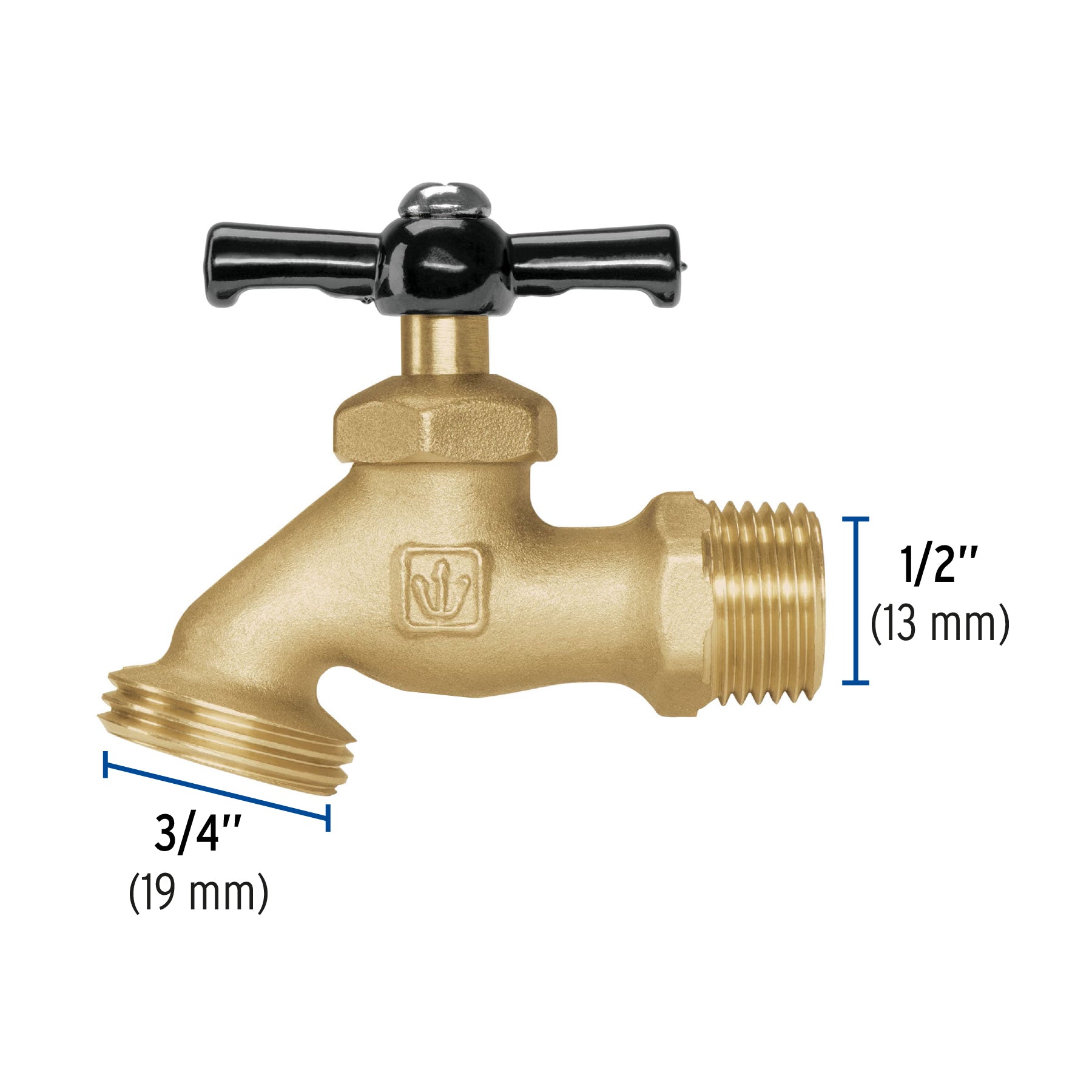 Llave p/manguera, de latón 100g, 1/2", granel, BASIC
