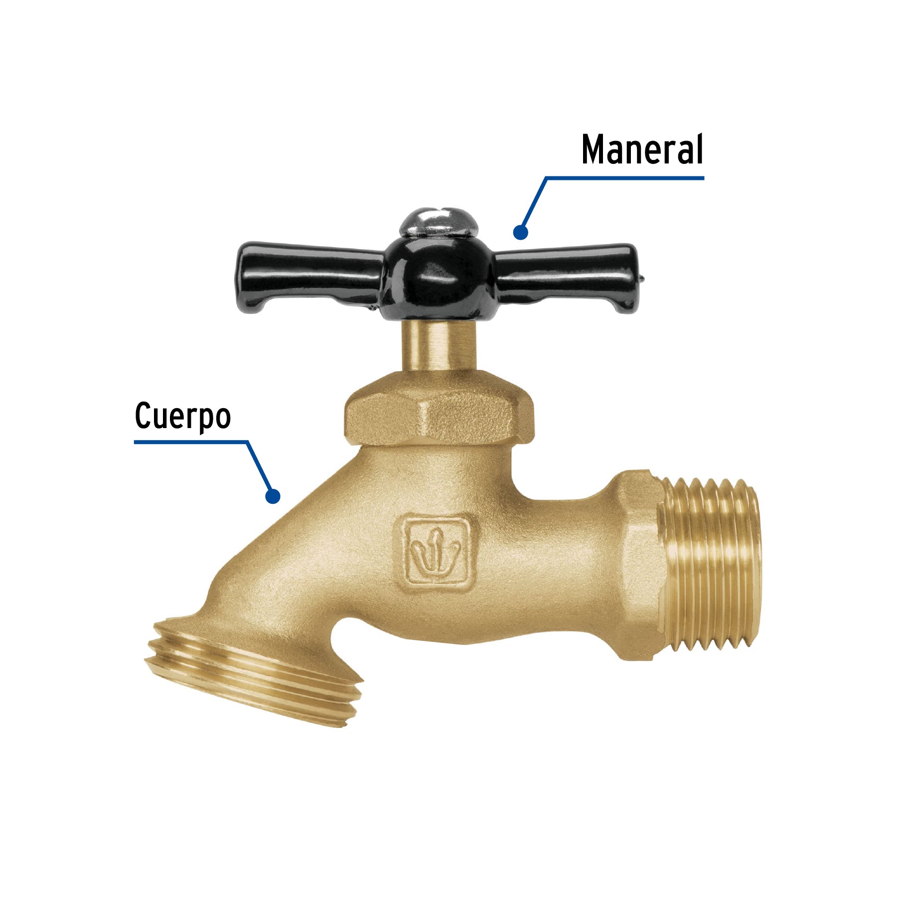 Llave p/manguera, de latón 100g, 1/2", granel, BASIC