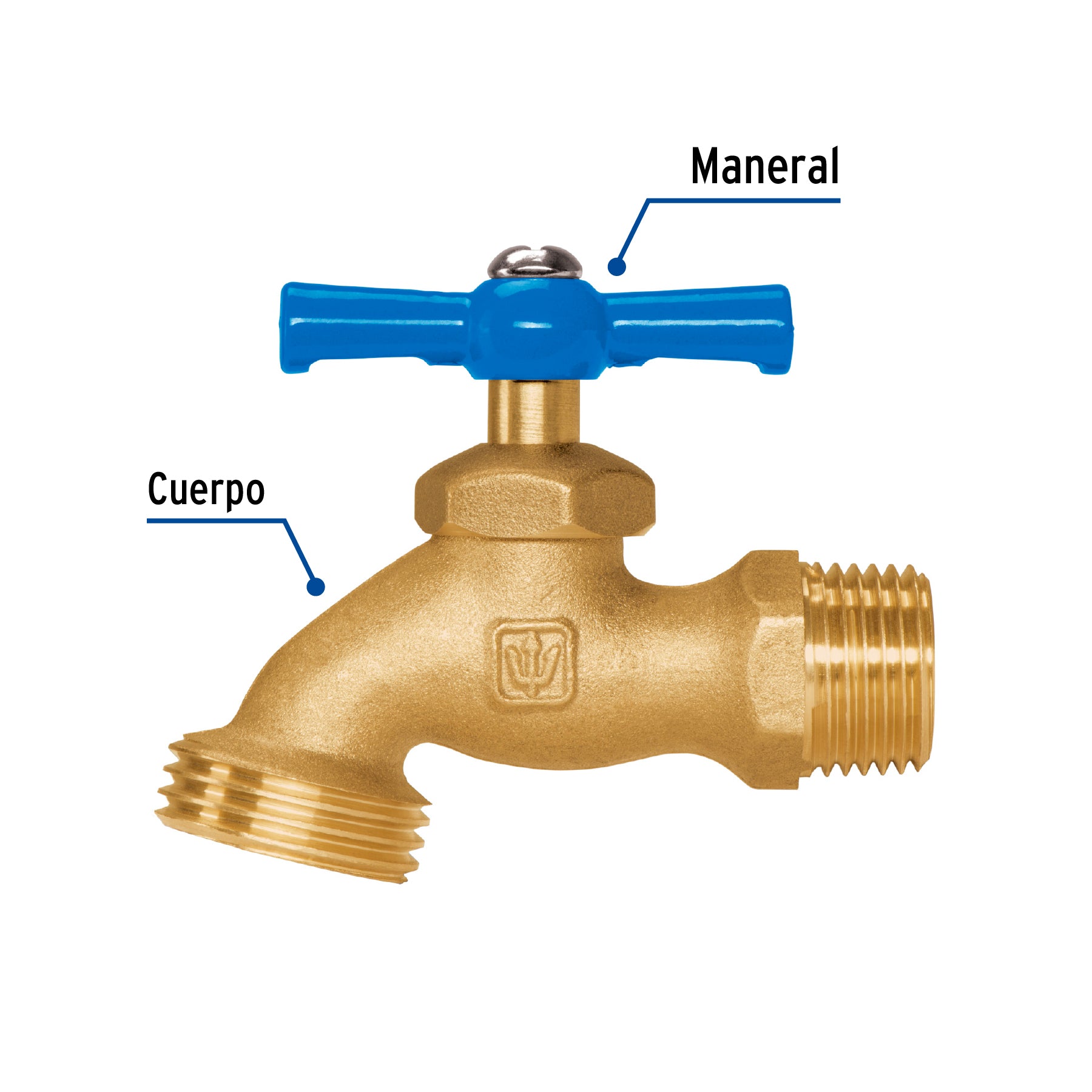 Llave p/manguera, de latón, 120g, 1/2", granel, FOSET