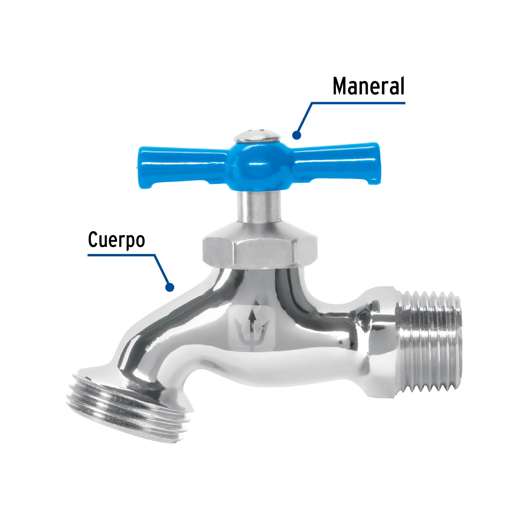Llave p/manguera, de latón cromado, 130g, 1/2",granel, FOSET