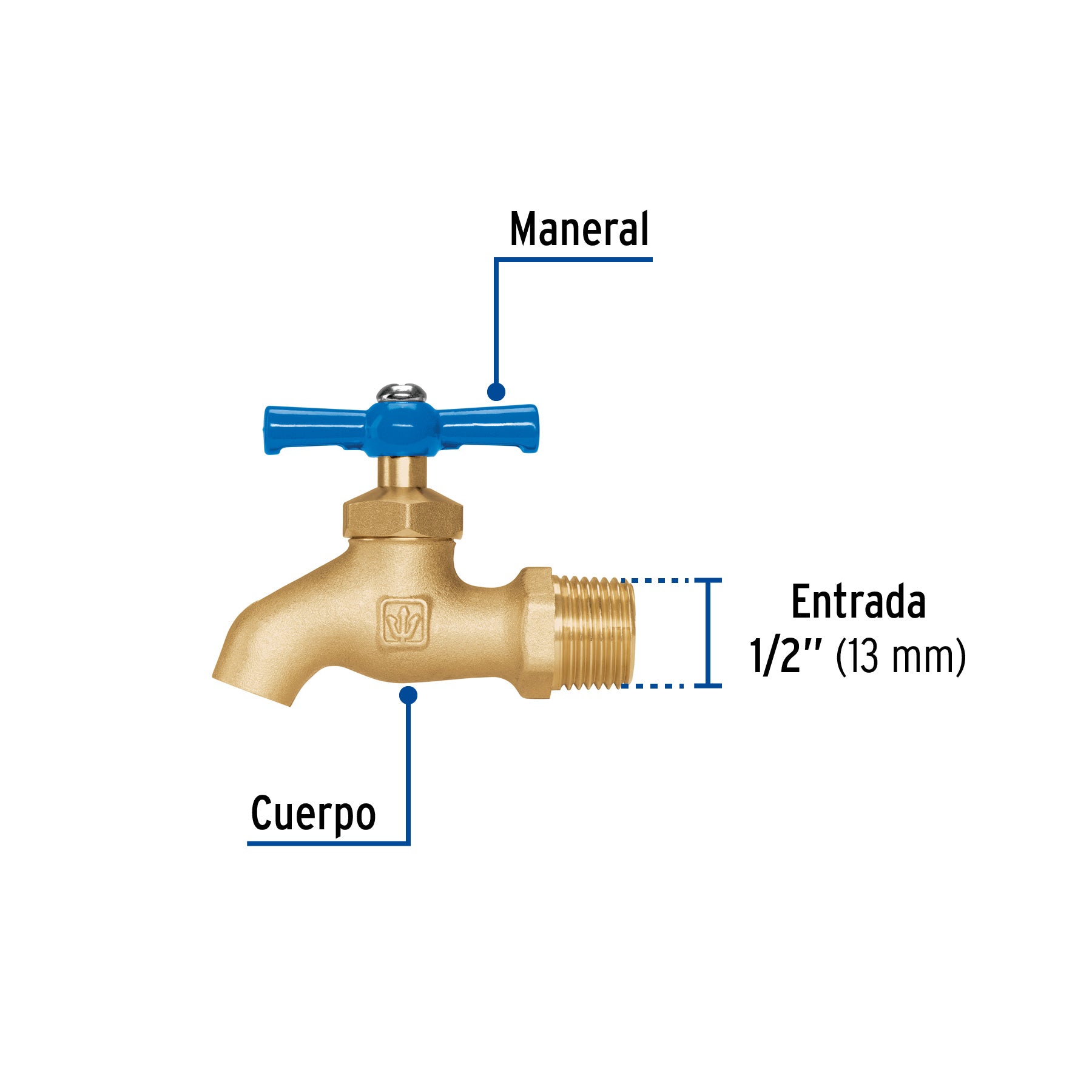 Llave de nariz de latón, 135 g, entrada 1/2", FOSET