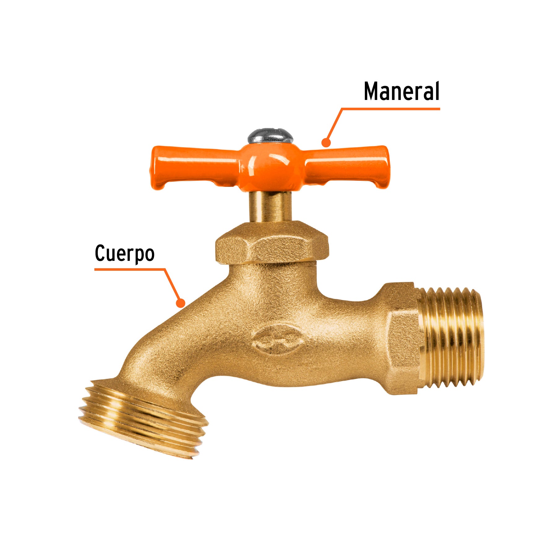 Llave p/manguera, de latón 140g, 1/2", blíster, TRUPER