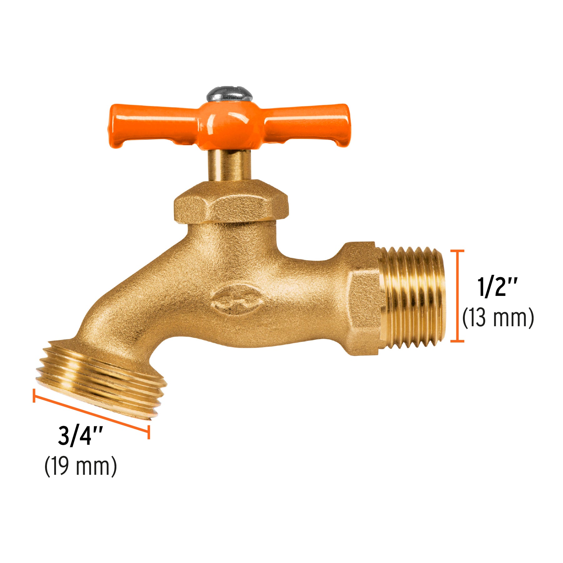 Llave p/manguera, de latón 140g, 1/2", blíster, TRUPER