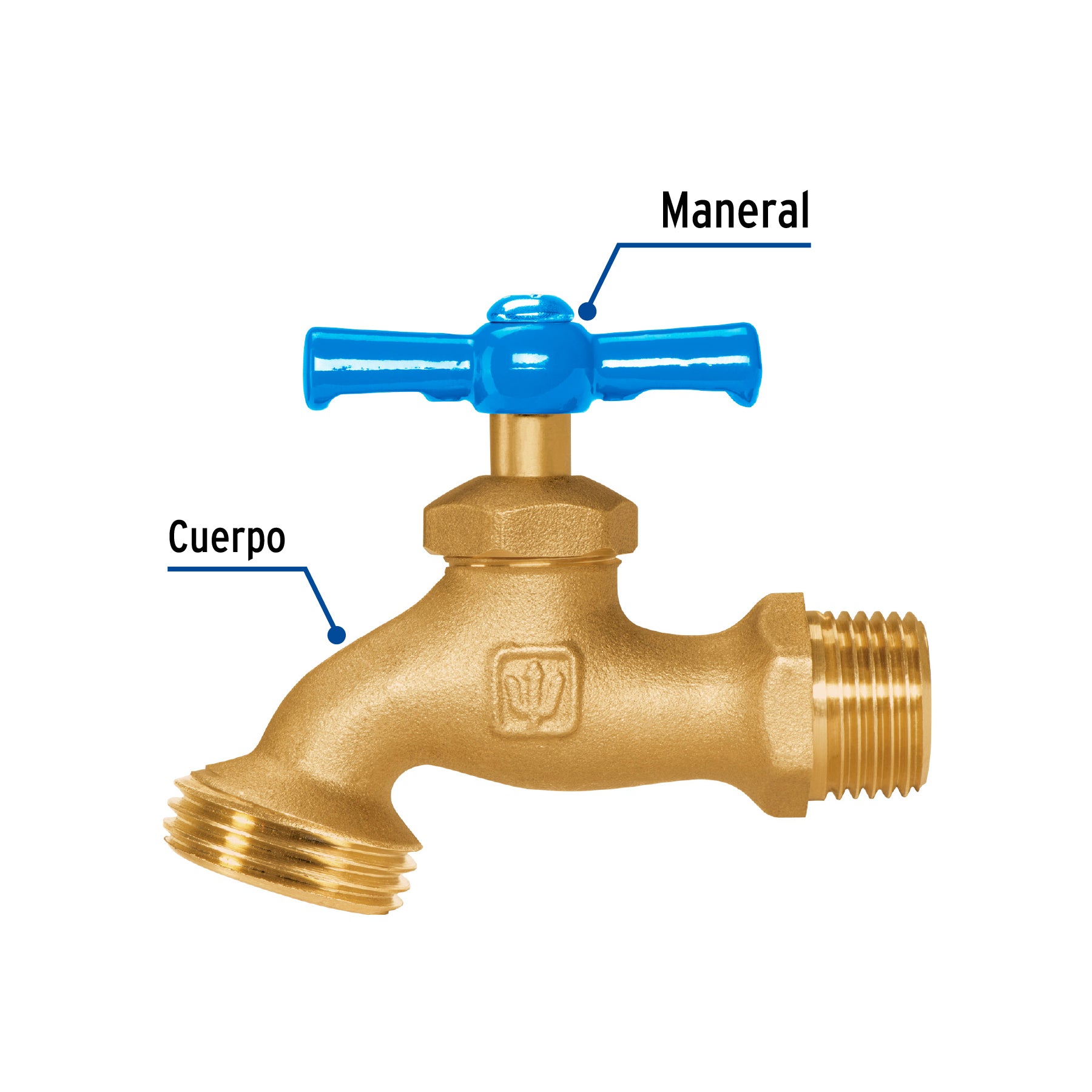 Llave p/manguera, de latón, 140g, 1/2", granel, FOSET