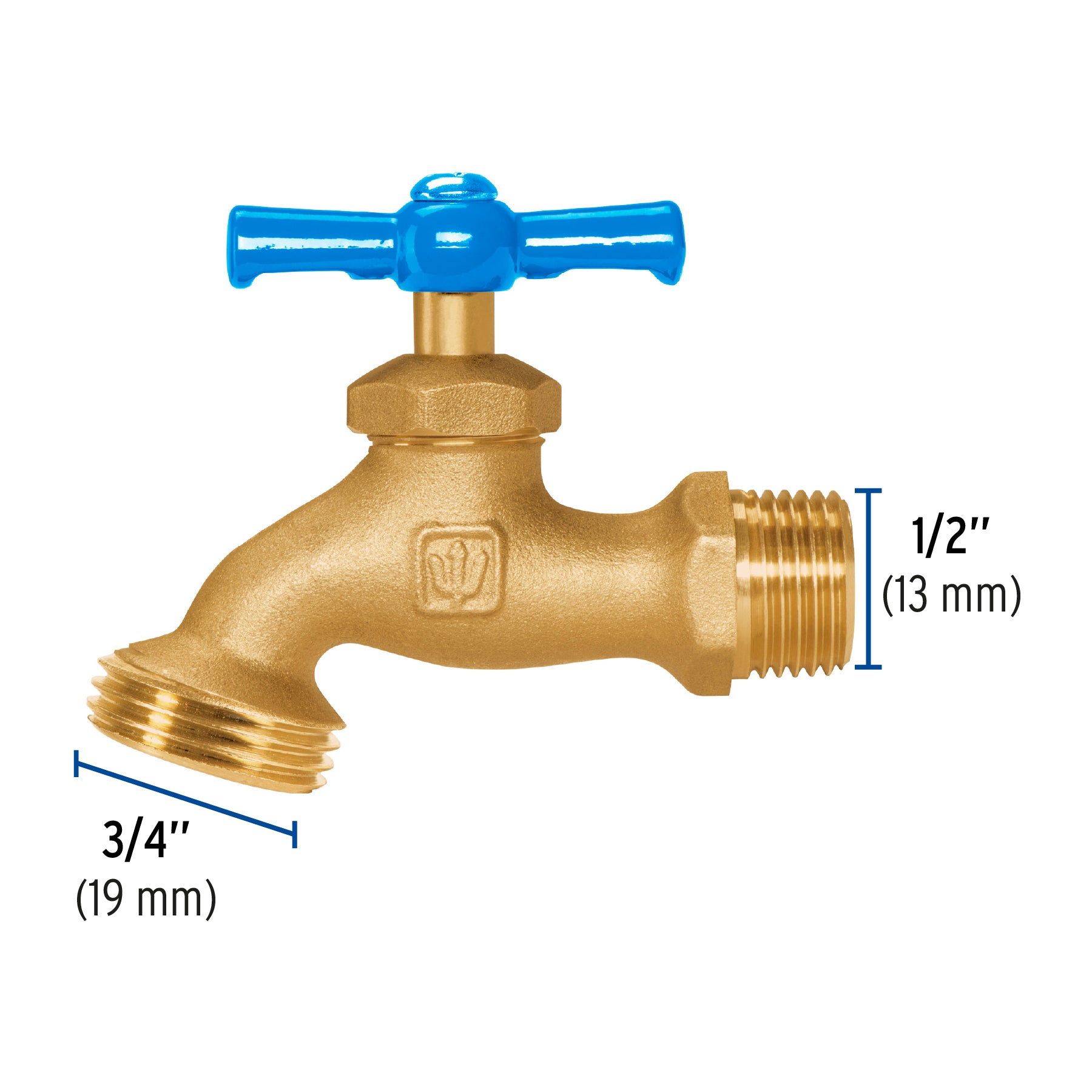 Llave p/manguera, de latón, 140g, 1/2", granel, FOSET