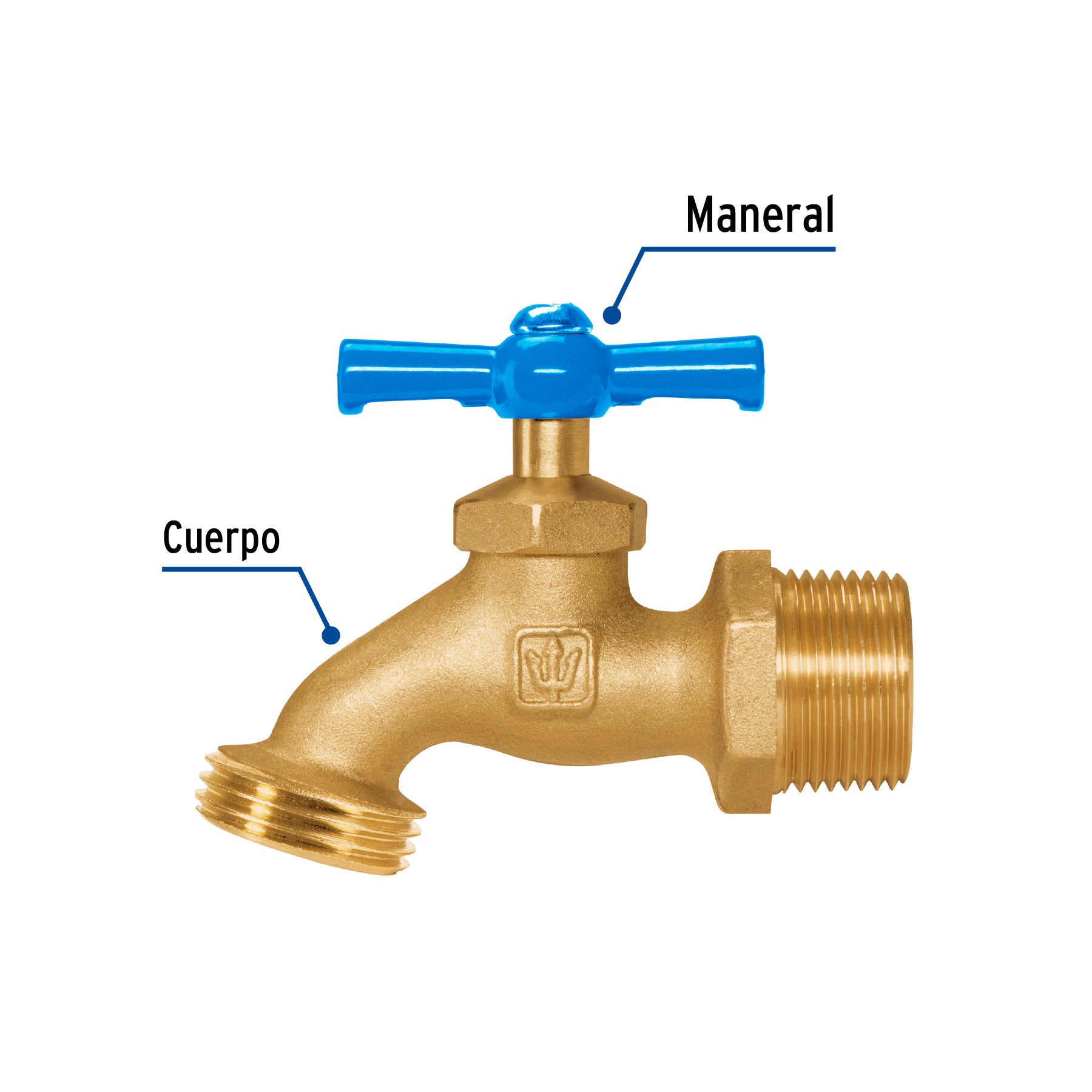 Llave p/manguera, de latón, 180g, 3/4", granel, FOSET