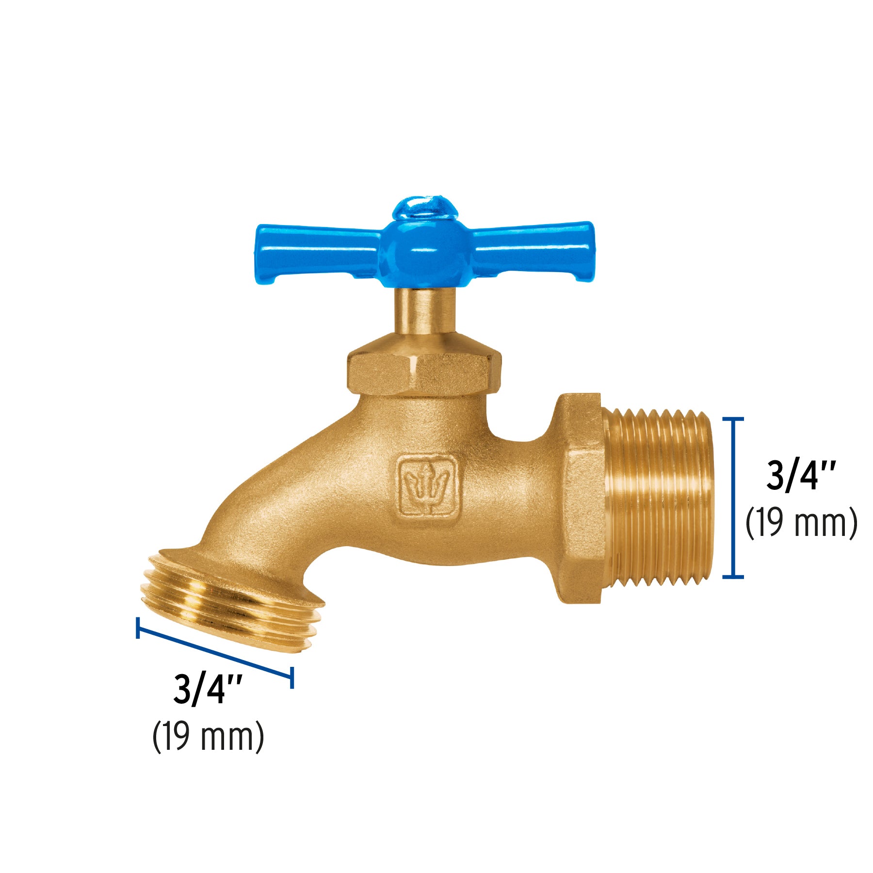 Llave p/manguera, de latón, 180g, 3/4", granel, FOSET