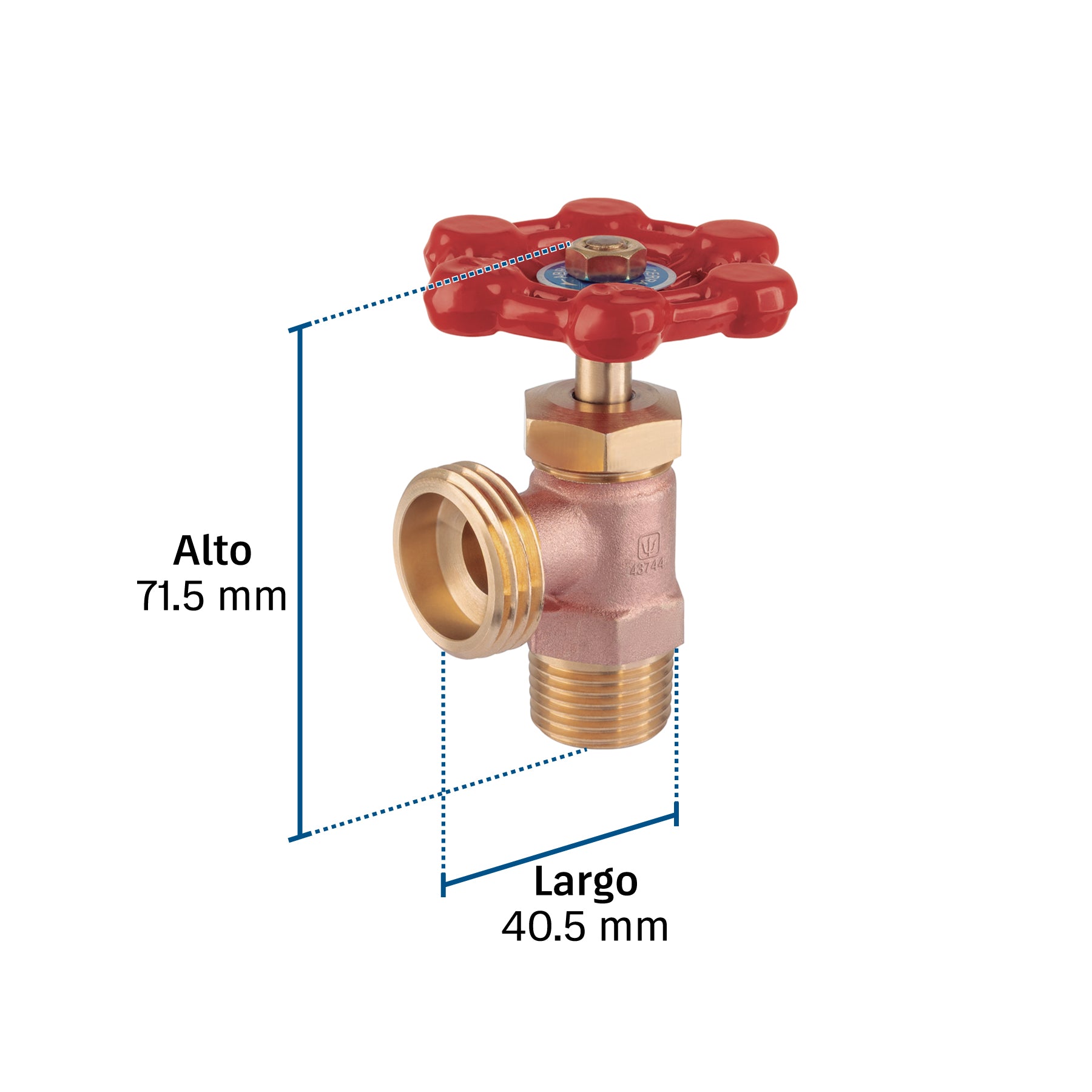 Llave para lavadora, maneral rojo, FOSET