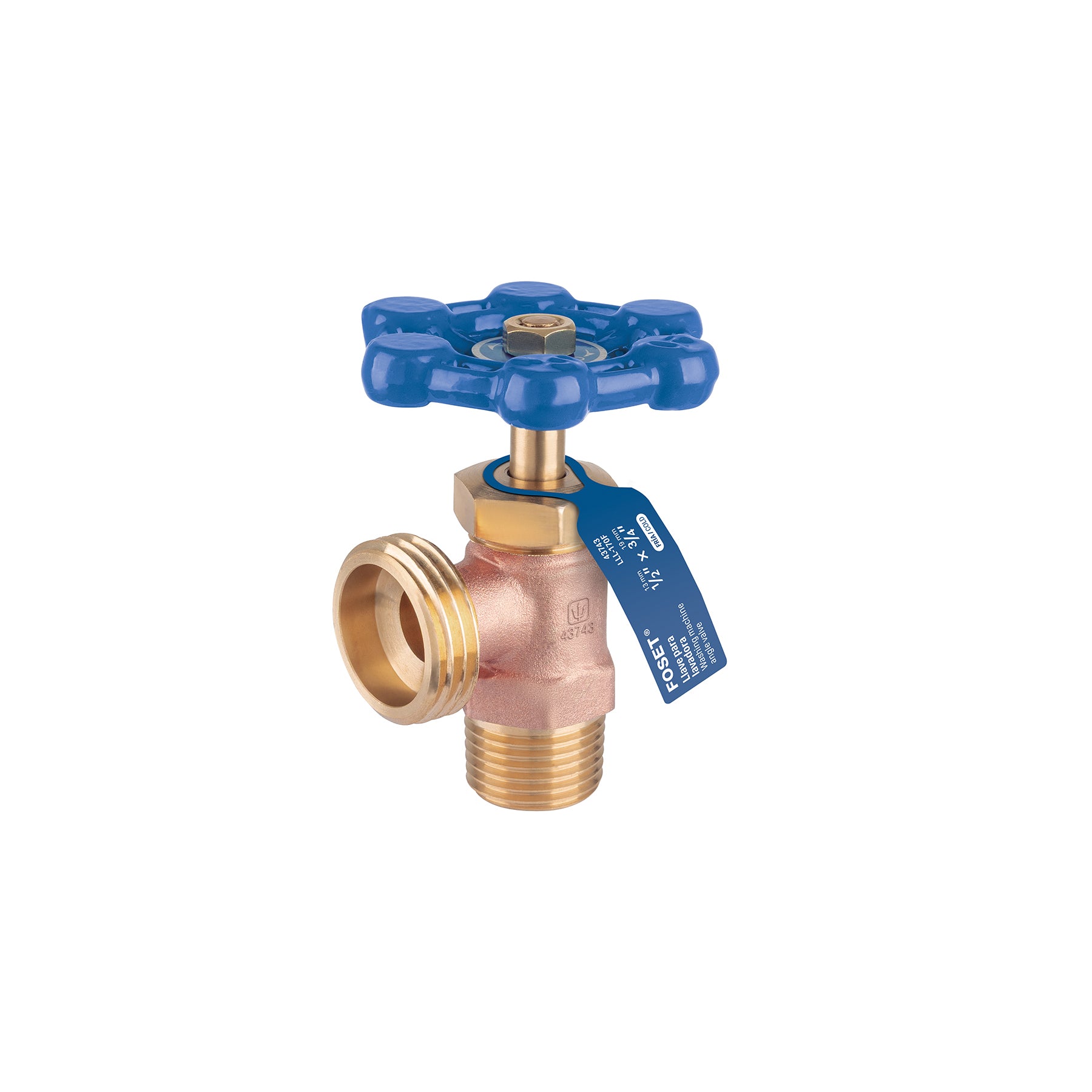 Llave para lavadora, maneral azul, FOSET