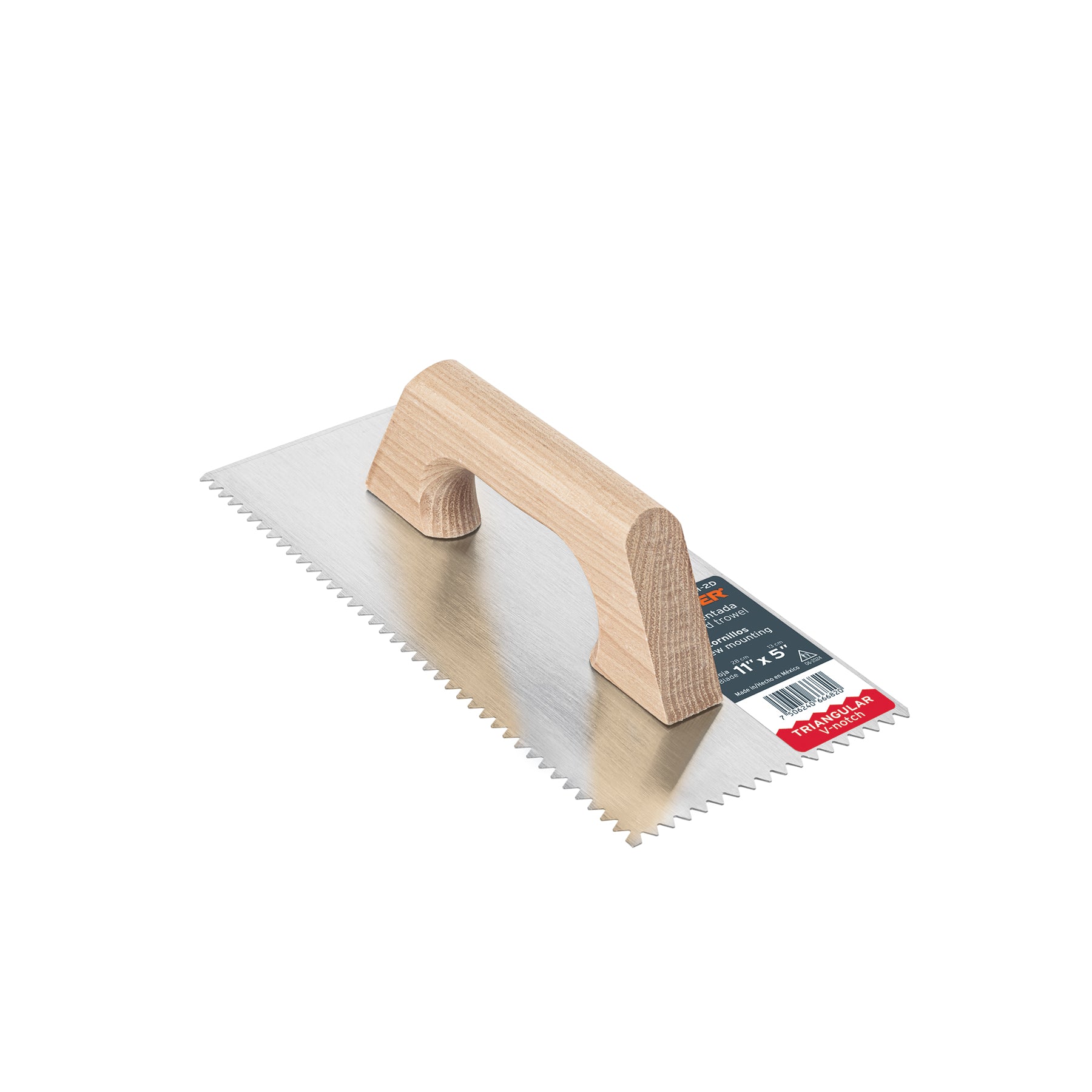 Llana 11" dentado triangular, tipo español, mgo madera, DESC
