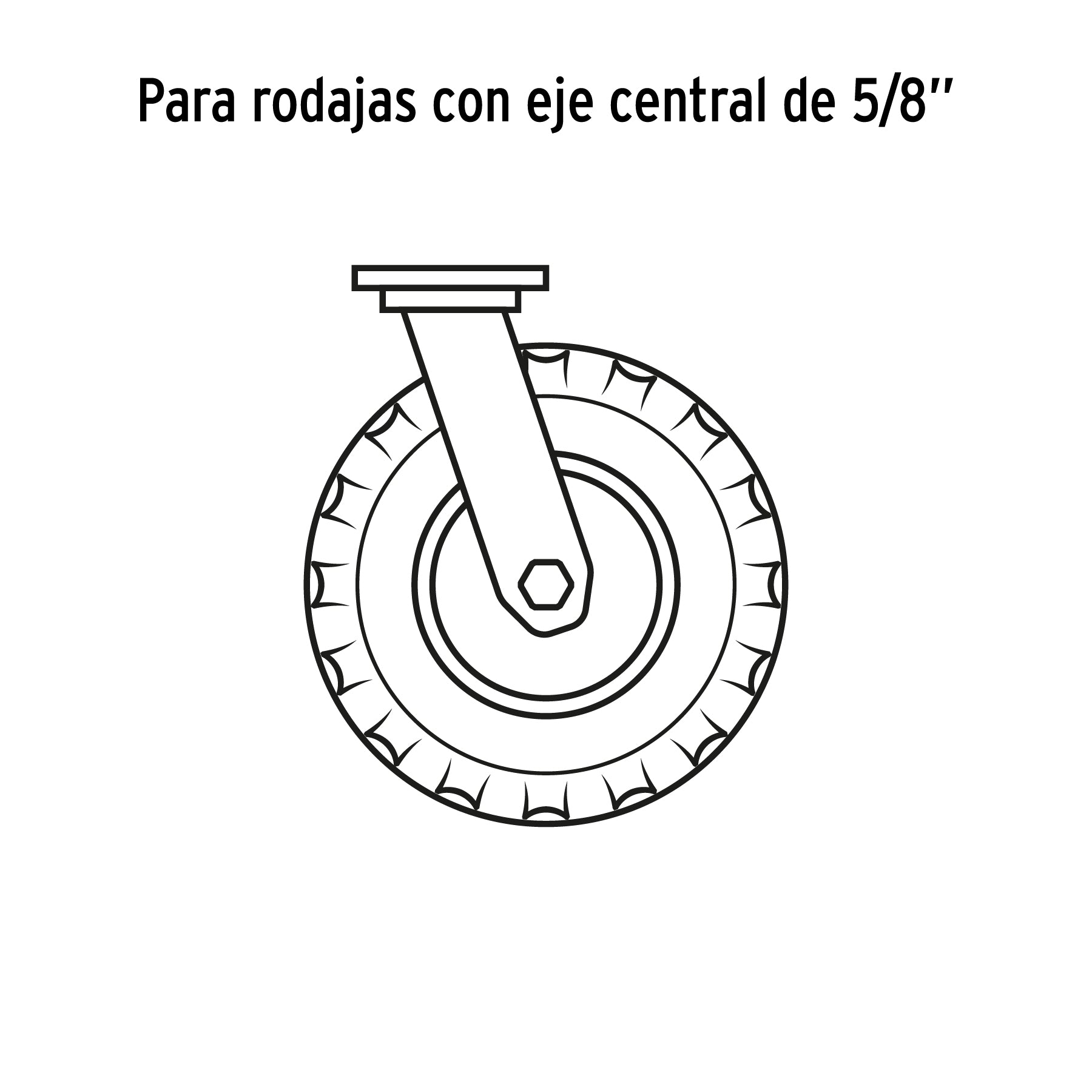 Rueda neumática 10" para eje central, TRUPER